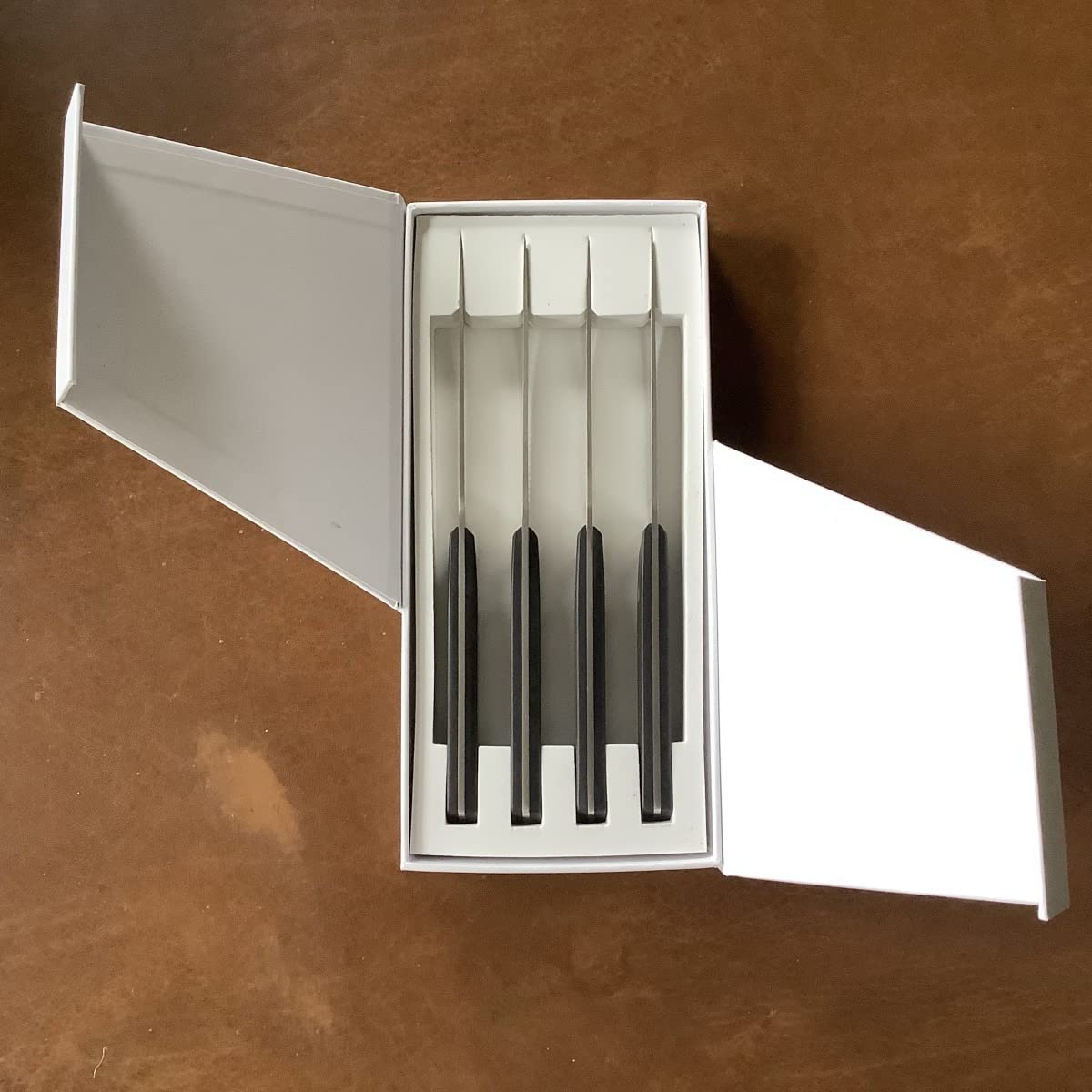 Steak Knives Set of 4 - Precision Serrated Blades for Effortless Dining - German Stainless Steel - Superior Cuts with Four Steak Knives - Comfortable, Sleek Handles - Gray customer photo 1