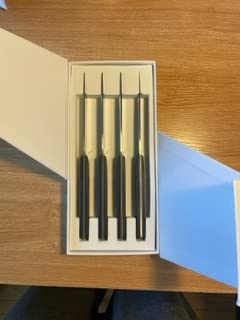 Steak Knives Set of 4 - Precision Serrated Blades for Effortless Dining - German Stainless Steel - Superior Cuts with Four Steak Knives - Comfortable, Sleek Handles - Gray customer photo 2