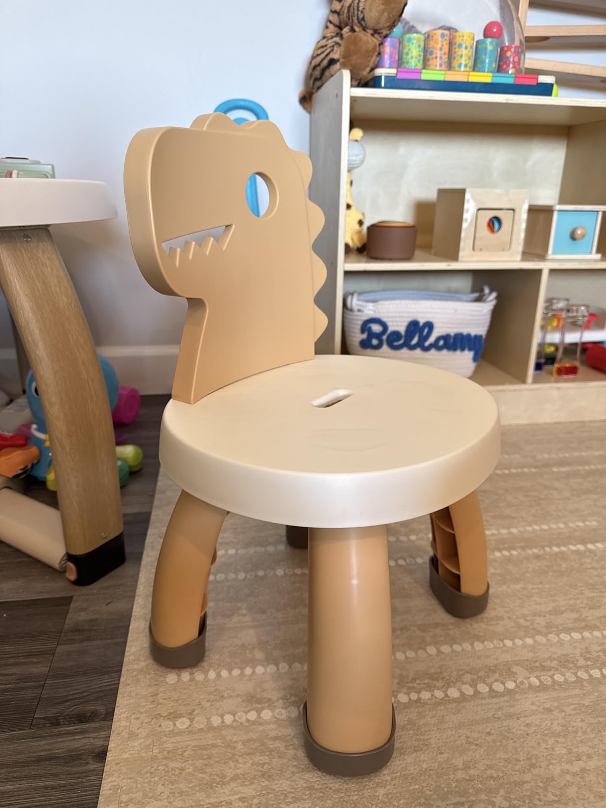 Toddler Chair, Plastic Kids Dino Chair, Sturdy Durable and Lightweight Toddler's Activity Chairs, Anti-Slip Ergonomic Design (Green) customer photo 2