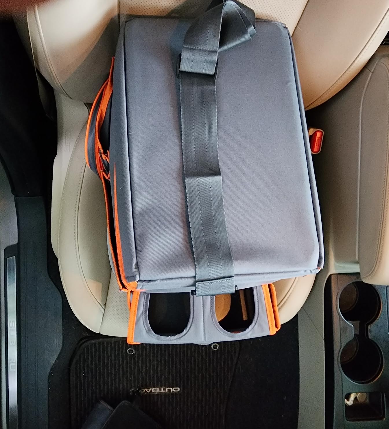 High Road Car Front Seat Storage Organizer - Passenger Seat Desk for Laptop with File and Laptop Storage Compartment, Cup Holders and 8 Storage Pockets customer photo 1