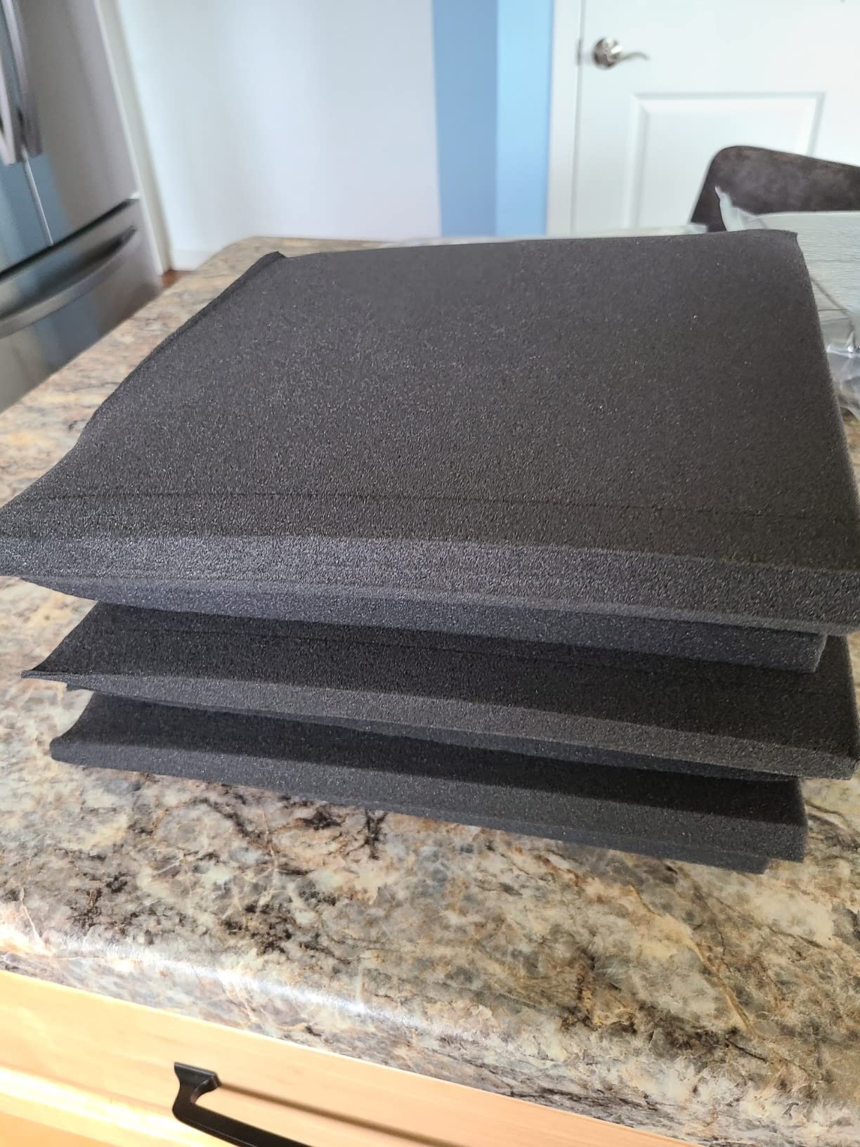 GUERRI Sound Proof Foam Panels - 12 x 12 x 2 Inches 36 Pack Wedges Acoustic Foam Panels Sound Proofing Padding for Walls and Ceiling High Density Foam Studio Foam (Black) customer photo 1