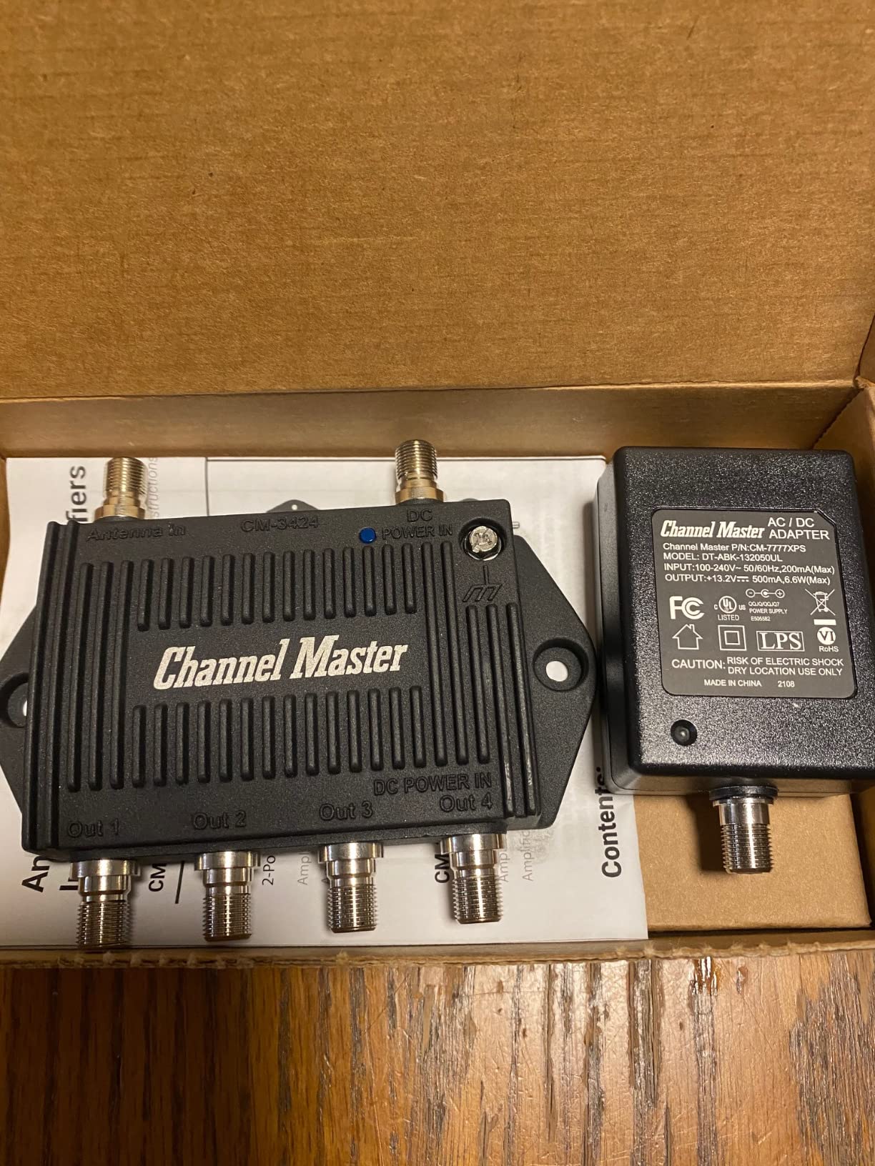 Channel Master TV Antenna Booster 4-4-Port TV Antenna Distribution Amplifier, Built-in LTE Filter, 7.5dB Gain, Compatible with Non-Amplified TV Antennas, Increases Signal Strength, Indoor/Outdoor customer photo 2