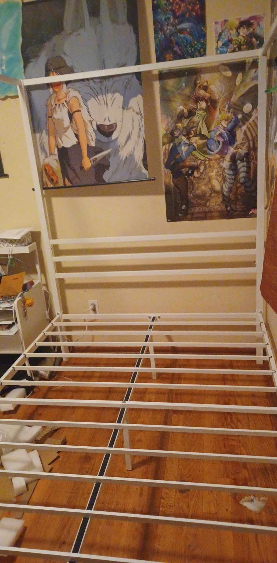 SHA CERLIN Full Size Canopy Bed Frame with Heavy Duty Metal Slats, White customer photo 1