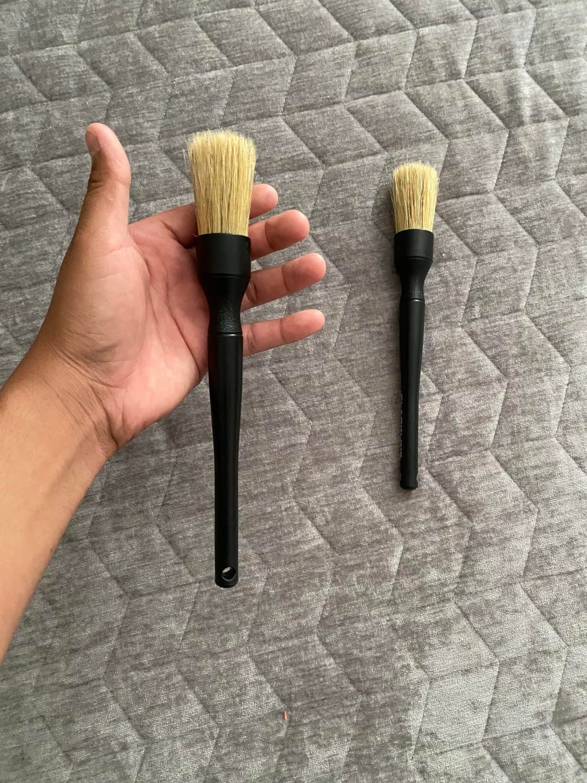 Blackline Car Detailing Brush Set, 2 Pack - Boars Hair Bristles, Interior | Boar hair bristles clean vents, emblems, seams, wheels & trim scratch-free. Chemical-resistant handles, safe on leather customer photo 2