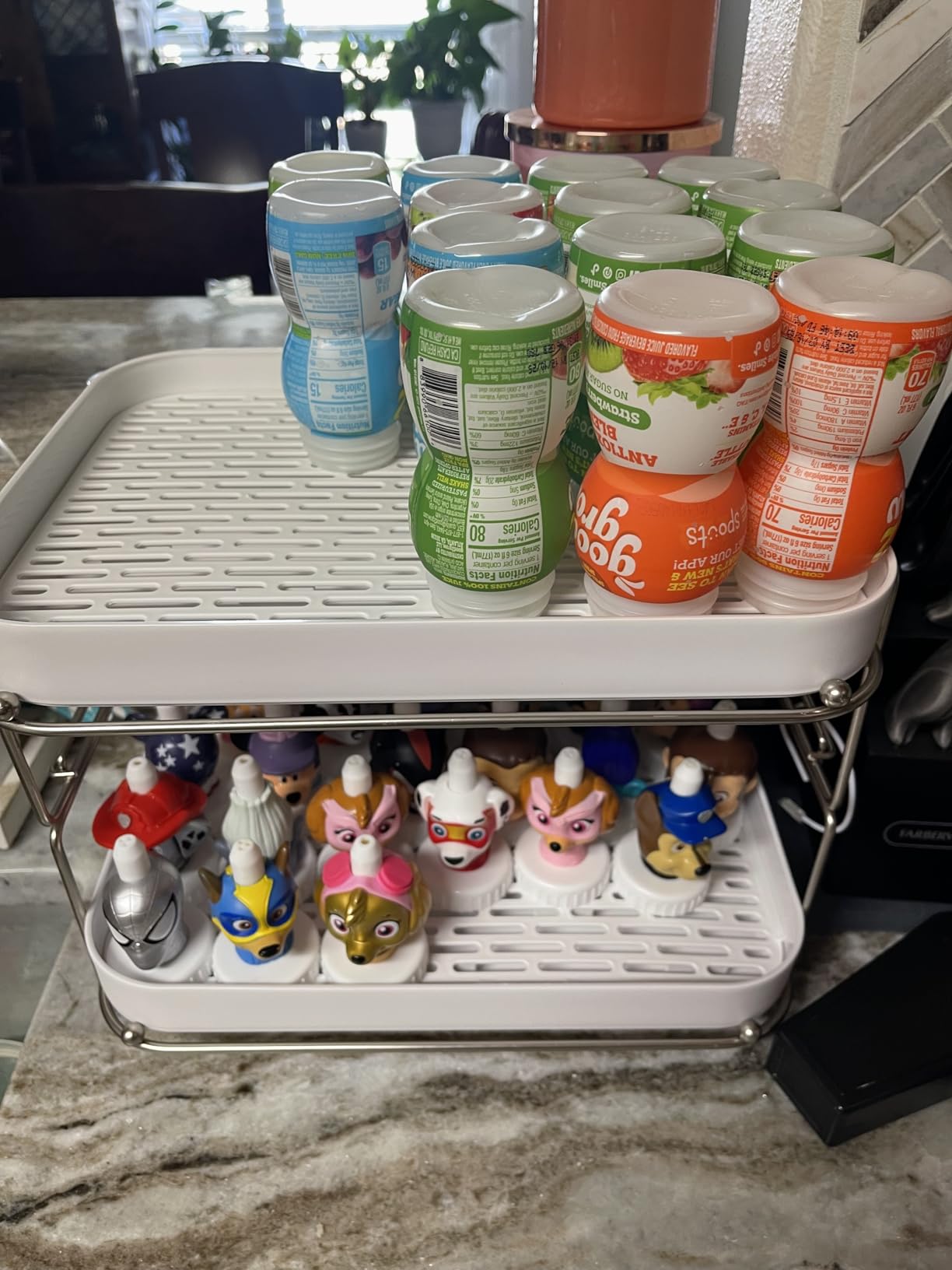 2-Tier Cup Drying Rack with Removable Drainboard, Rust-Proof Iron Mug Organizer, Multi-Purpose Bottle Drying Stand for Baby Bottles, Fruits, Vegetables, Countertop Space Saver, White customer photo 2