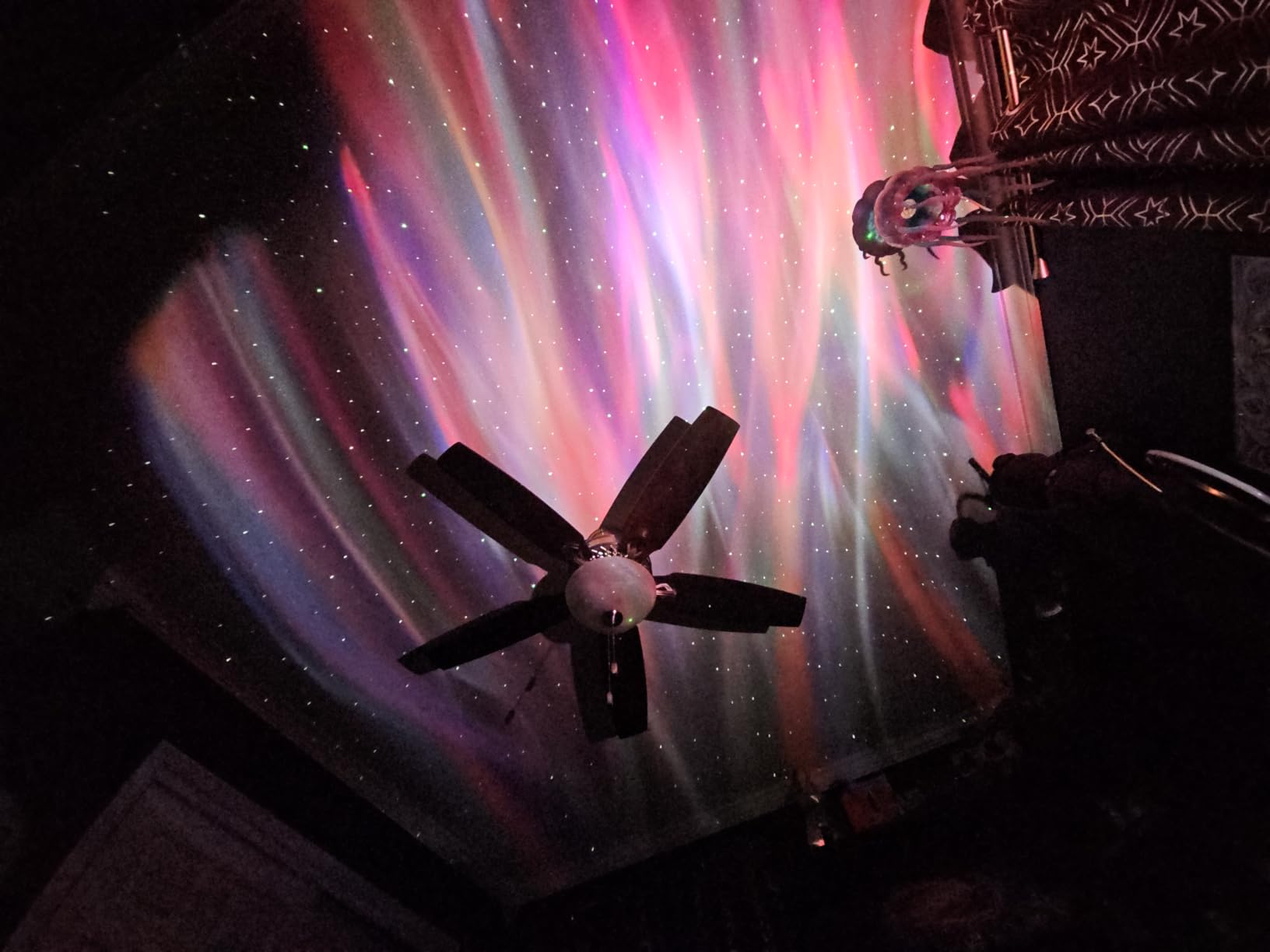Northern Galaxy Light Aurora Projector with 33 Light Effects, Night Lights LED Star Projector for Bedroom Nebula Lamp, Remote Control, White Noises, Bluetooth Speaker for Parties Black customer photo 1