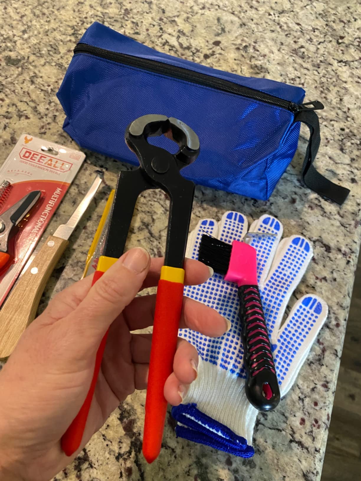 8 inch Farrier Tool Kits (7 Piece) Mini Rasp Hoof File Goat Pig Equine Metal Shears Professional Farriers Hoof Nipper Cutter Handle Knife customer photo 1