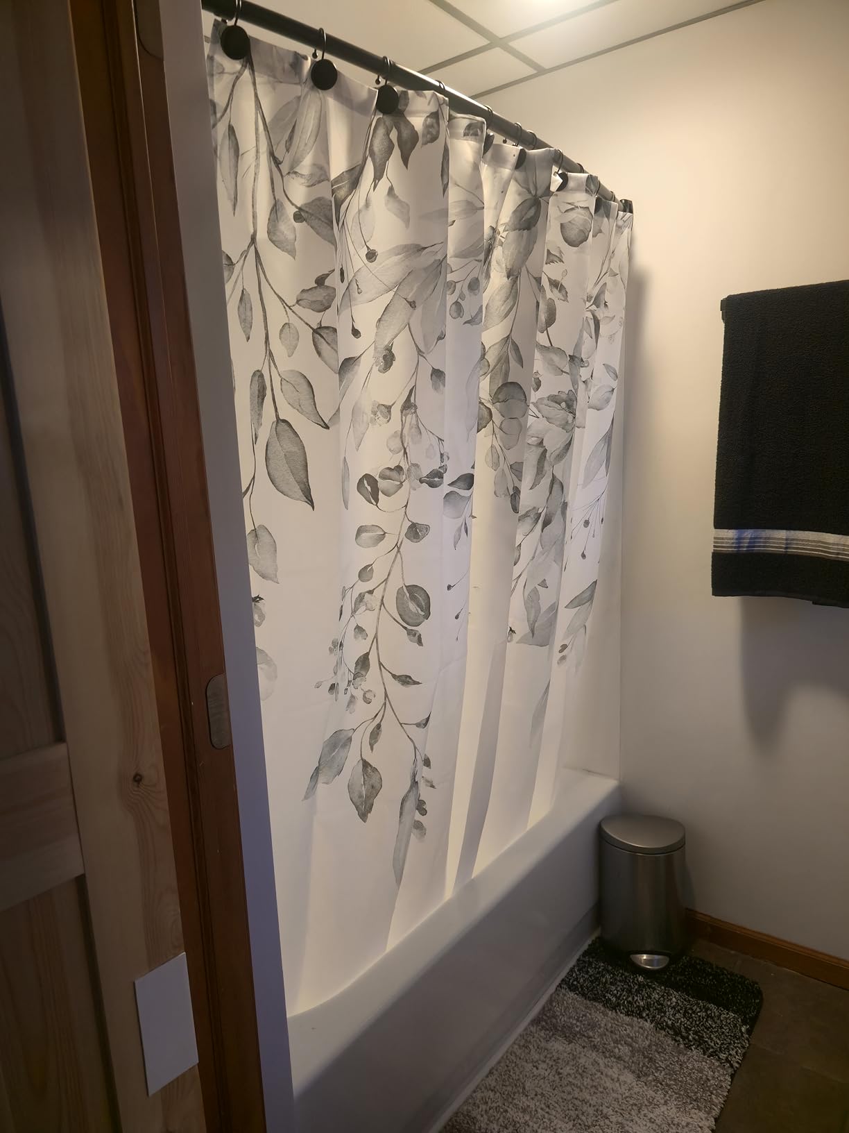 Gibelle Sage Green Eucalyptus Shower Curtain, Floral Print, 72x72 | Watercolor Plant Leaves Floral Print, Waterproof Fabric Bathroom Decor, Machine Washable, Rustproof Grommets customer photo 1