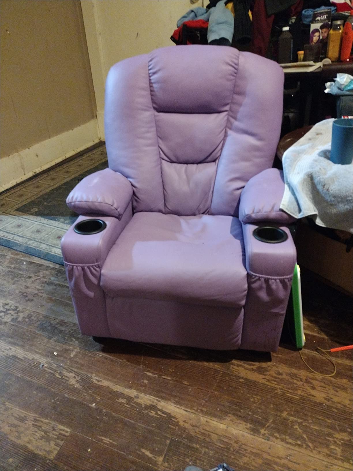 MCombo Big Kids Recliner for Ages 3+, Toddlers Recliner Sofa 7322 (Beige) | Child Reclining Chair, Cup Holders, Anti Slip Feet, Side Pockets, FSC Certified customer photo 2