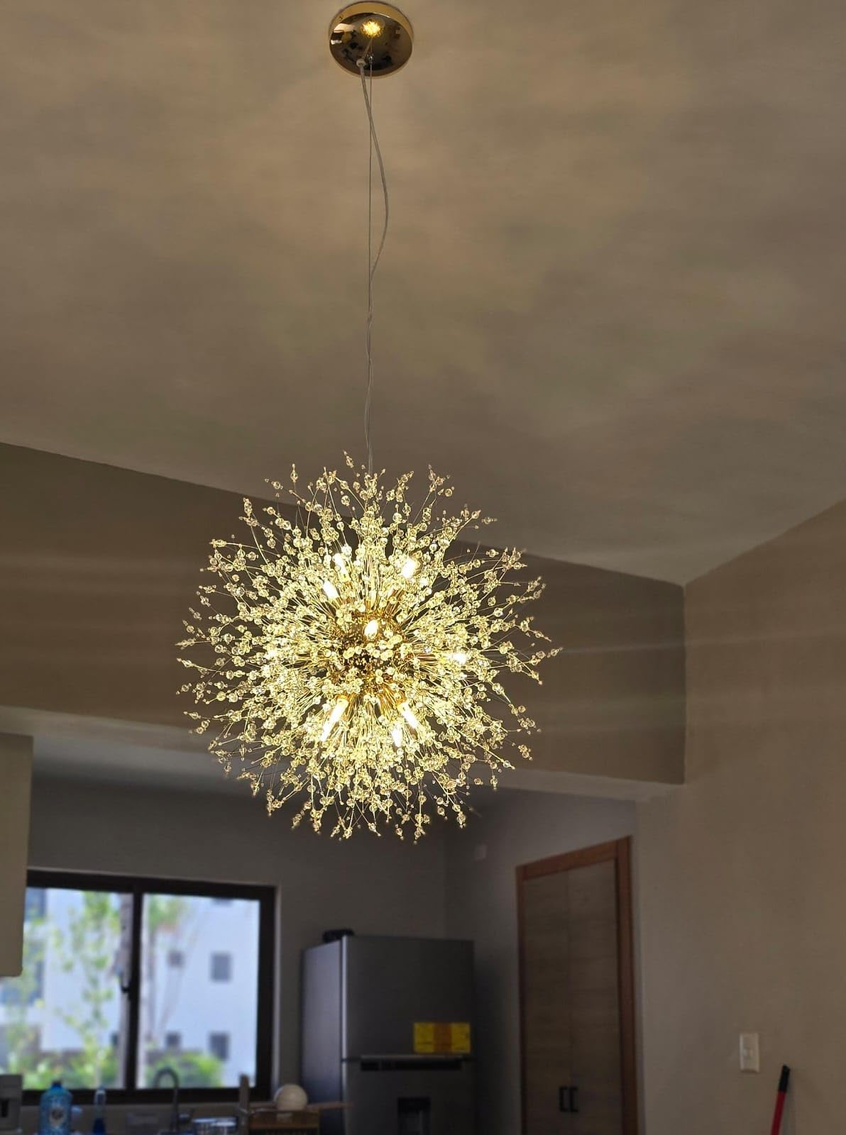 Modern Sputnik Chandelier, 24 Lights Large Firework Crystal Chandelier, Chrome Dandelion High Ceiling Light Fixture for Foyer Hallway Entryway Living Room customer photo 1