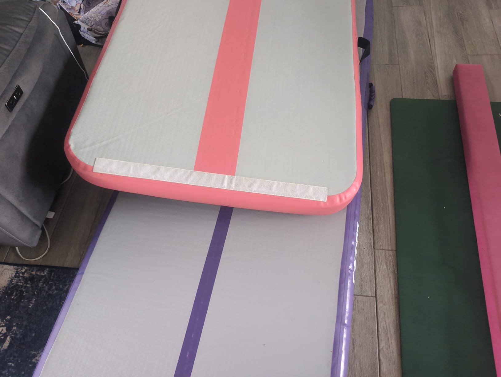 Air Mat Tumble Track, Gymnastics Mats Tumbling Track with Electric Air Pump for Home Use Cheerleading Training Kids Gym Yoga customer photo 1