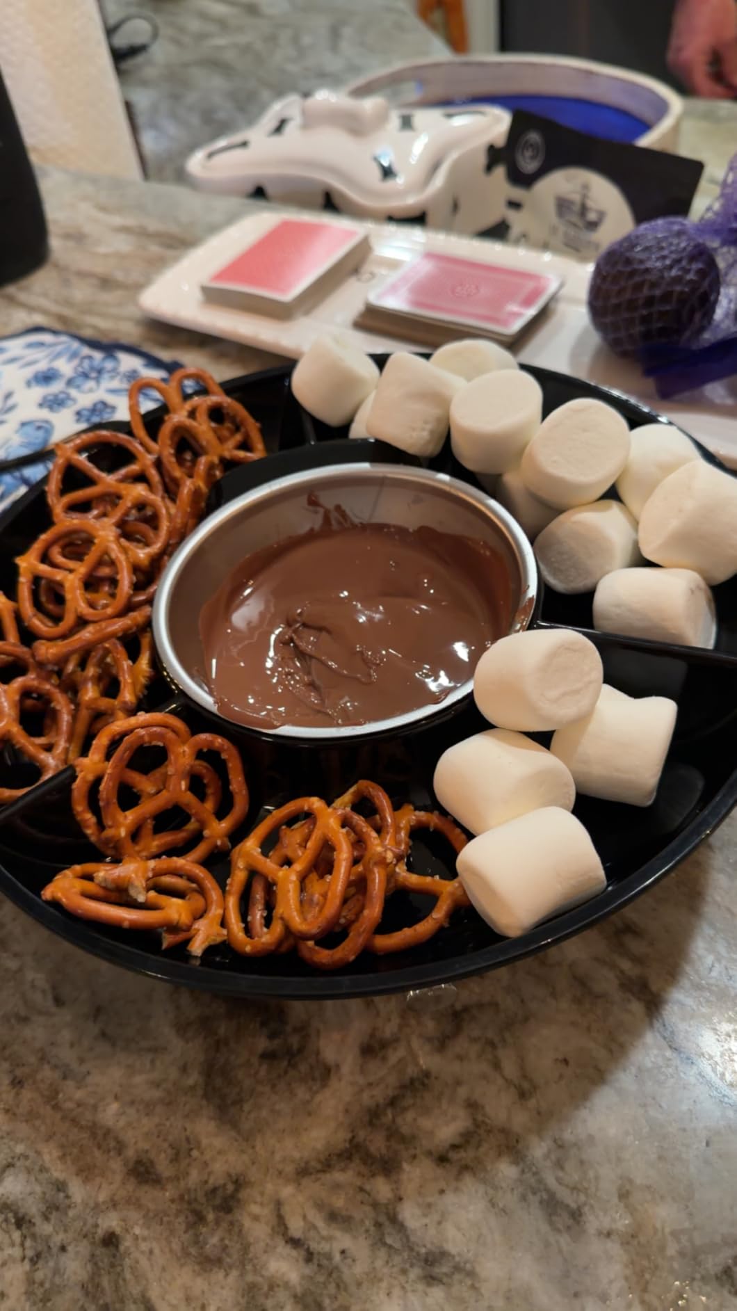Kusini Electric Fondue Pot Set - Chocolate Fondue Kit - Temperature Control | Detachable Serving Tray, 10oz Melting Pot, 4 Roasting Forks - Gift Set & Date Night Idea. customer photo 2