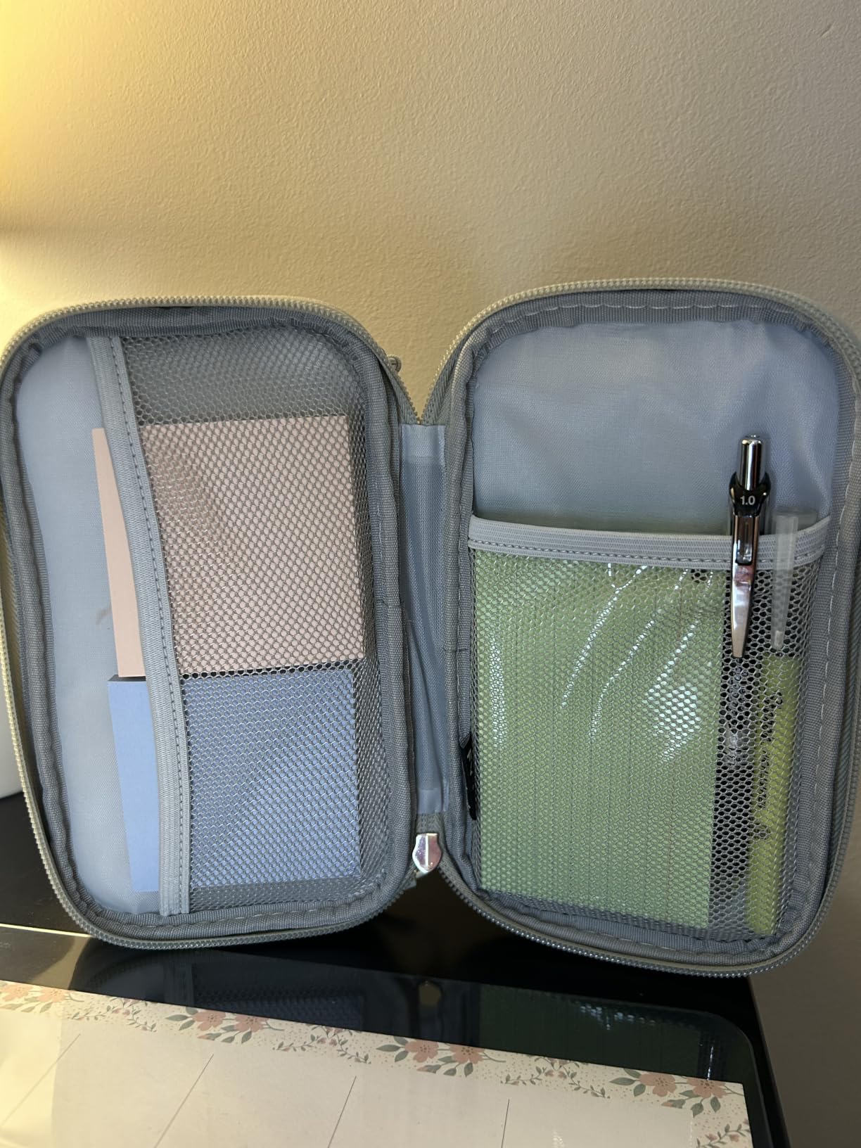 FYY Electronic Organizer, Travel Tech Pouch Bag, Cable Organizer Dark Green | Wrist Strap, Waterproof, Double Layers Portable Electronics Travel Carrying Case for Cord, Charger, Daily Business Trips Use customer photo 1