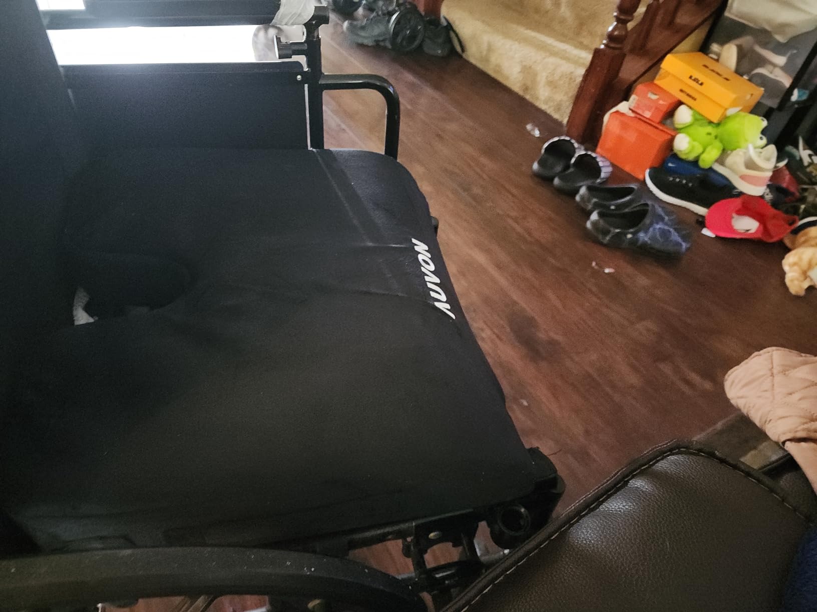 AUVON Wheelchair Seat Cushion, Thigh Slope Design for Long Sitting Comfort | Ergonomic Memory Foam Chair Cushion, U-Cutout for Sciatica & Back Relief, Waterproof Cover, Anti-Sore & Ulcer, Buckle Strap customer photo 1