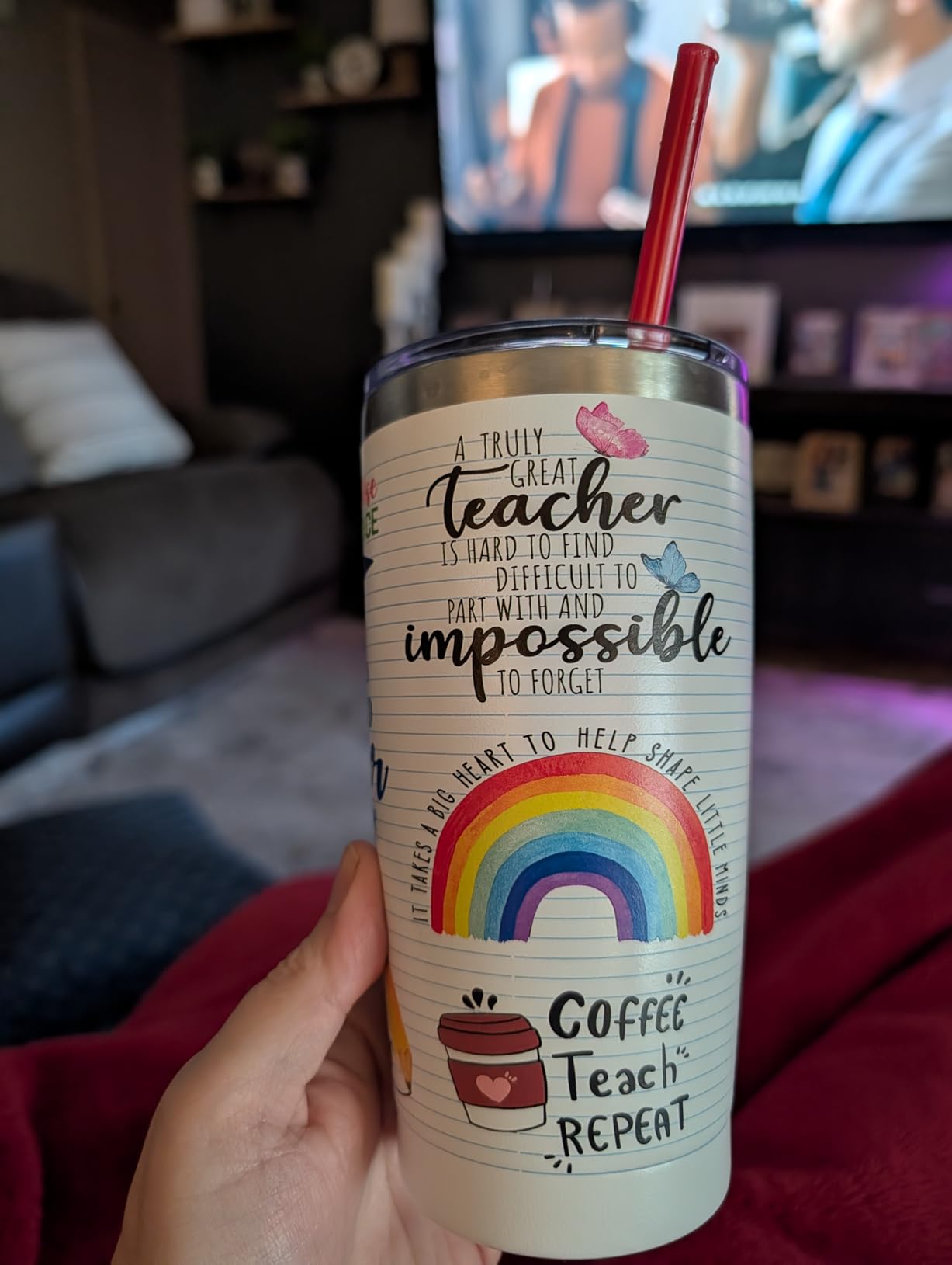 Teacher Gifts, Teacher Appreciation Gifts, Teachers Christmas Birthday Gift from Students, Back to School Gift for Women, 20oz Stainless Steel Tumbler Cup customer photo 2
