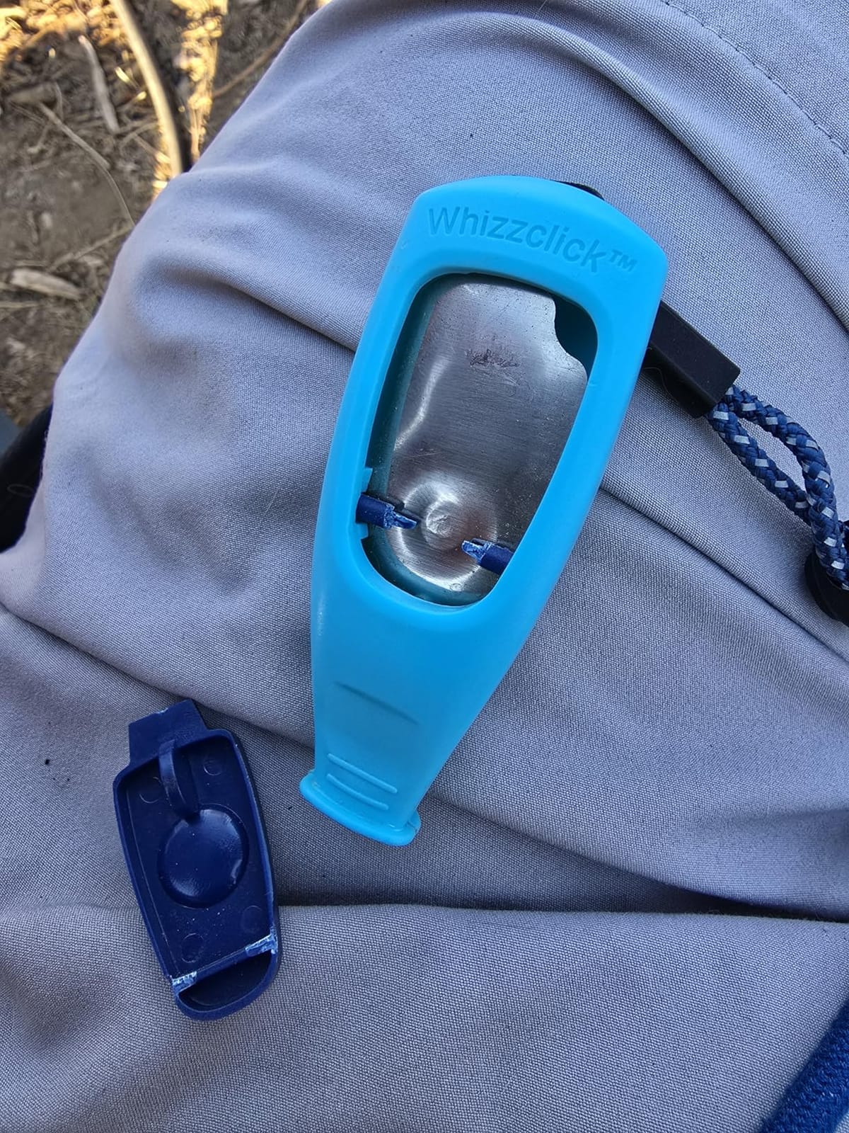 Company of Animals Coachi Whizzclick | Light Blue/Navy Button | 2-in-1 Combined Clicker and Whistle, Dog Training Whistle for Recall and Clicker Training for Rewarding, Adjustable Lanyard customer photo 2