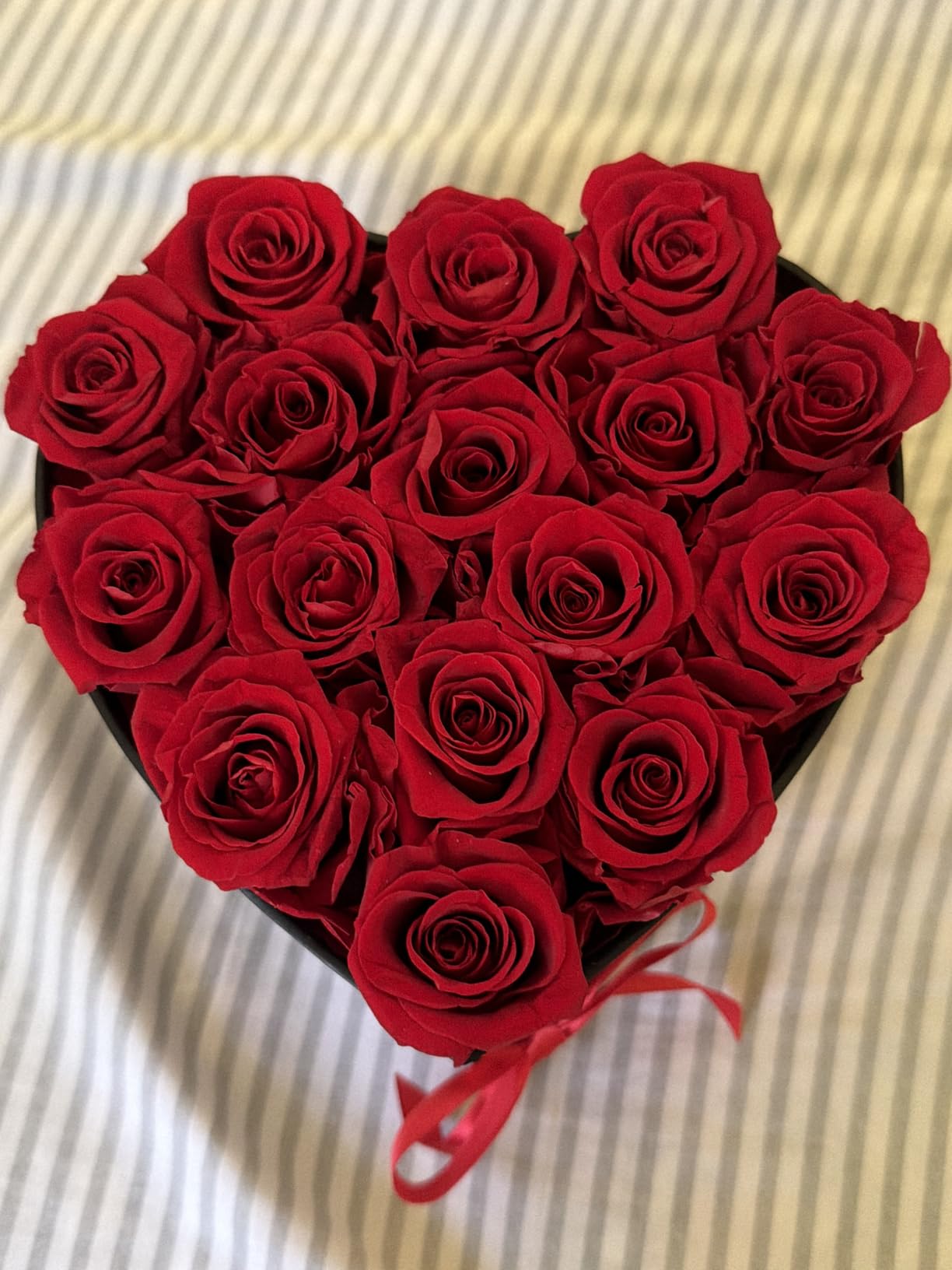 GLAMOUR BOUTIQUE Preserved Flowers, 16 Forever Red Roses in Heart Gift Box customer photo 1