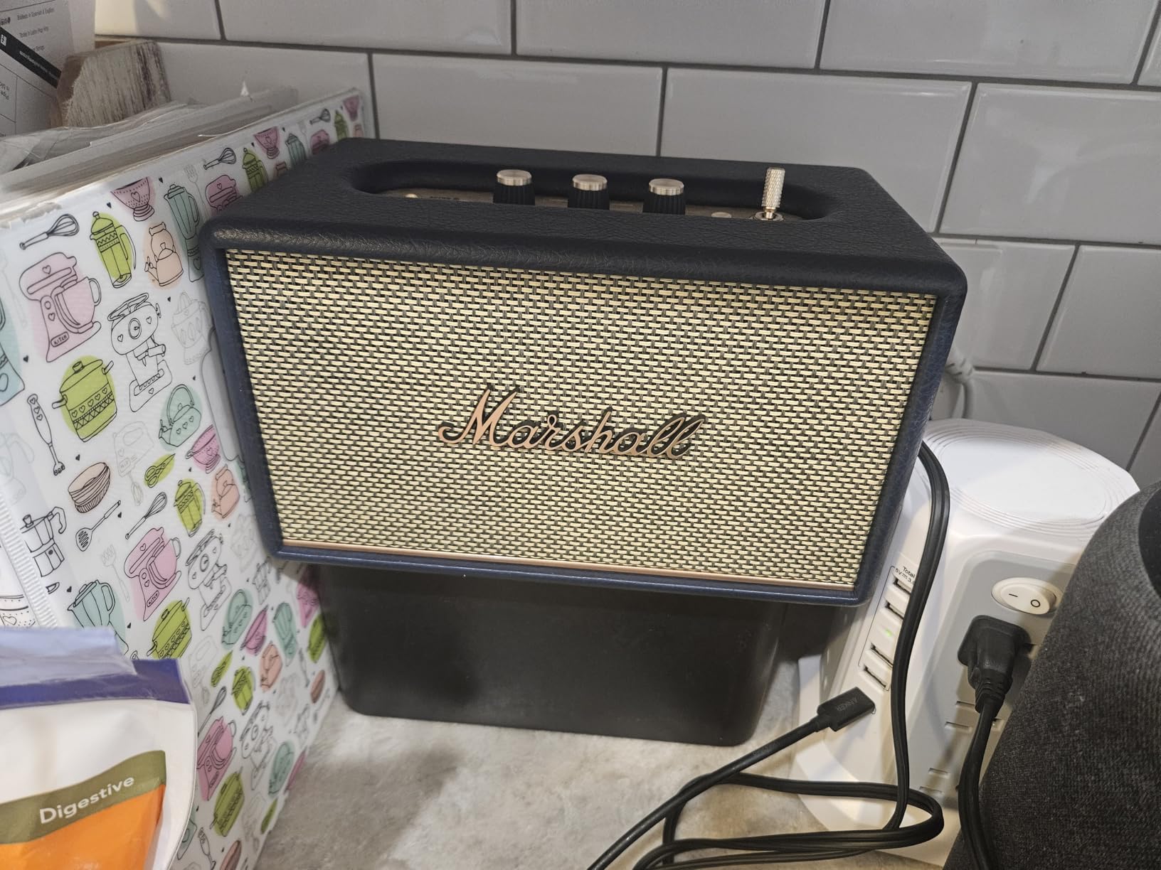 Marshall Acton III Bluetooth Home Speaker - Loud Stereo Sound with Bass and Treble Controls | Plug-in Powered | 3.5mm Aux Input - Cream customer photo 1