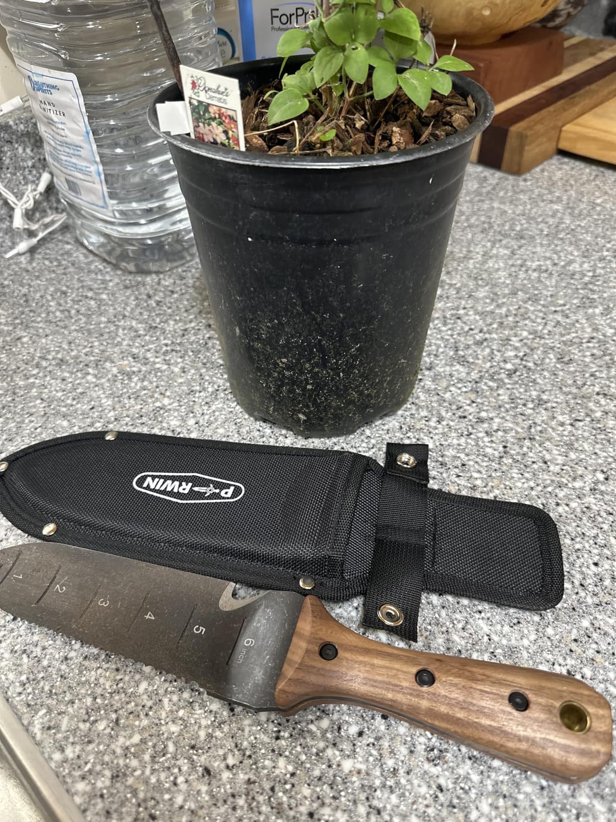 PERWIN Hori Hori Garden Knife, Garden Tools with Sheath for Weeding, Planting, Digging, 7