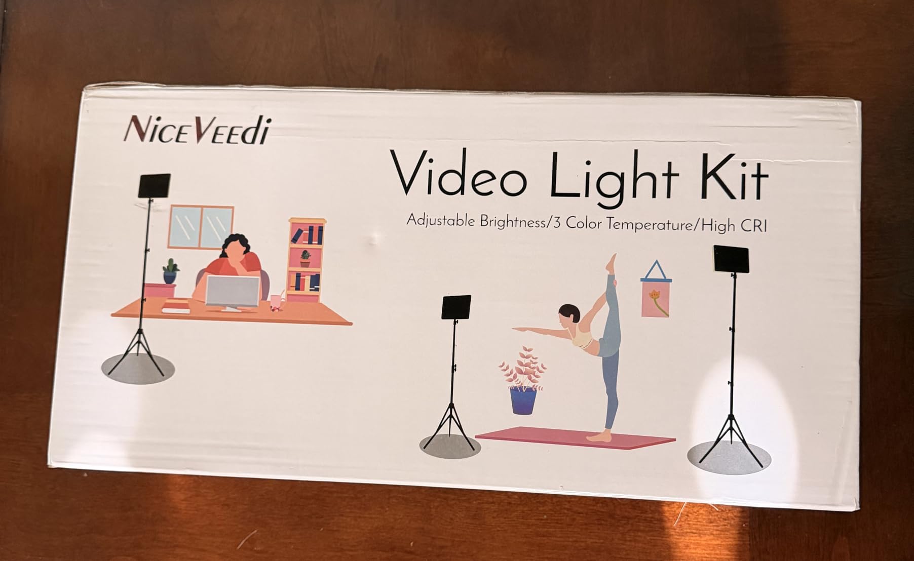 2-Pack LED Video Light Kit, NiceVeedi Studio Light, 2800-6500K Dimmable Photography Lighting Kit with Tripod Stand&Phone Holder, 73
