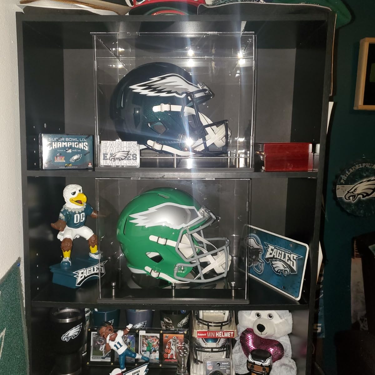 Football Helmet Display Case Full Size, Clear Acrylic Case with Black Base customer photo 1
