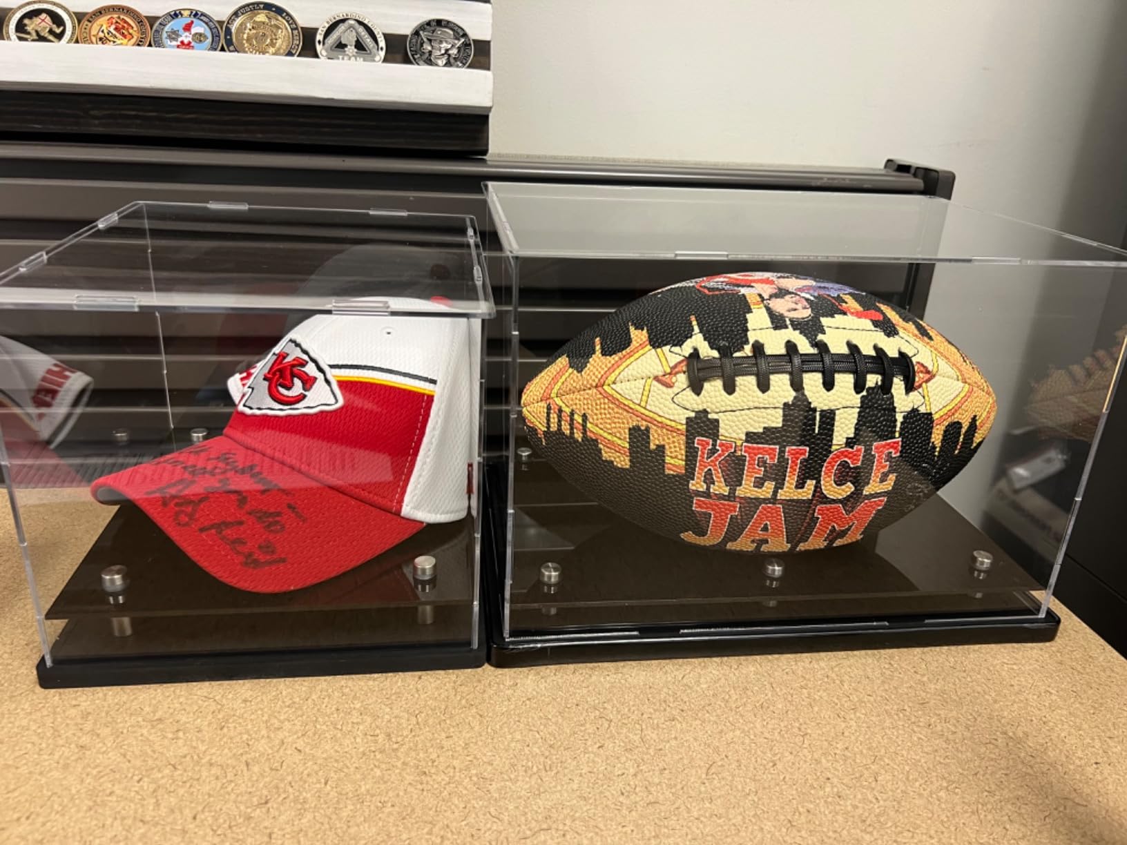 Football Helmet Display Case Full Size, Clear Acrylic Case with Black Base customer photo 2