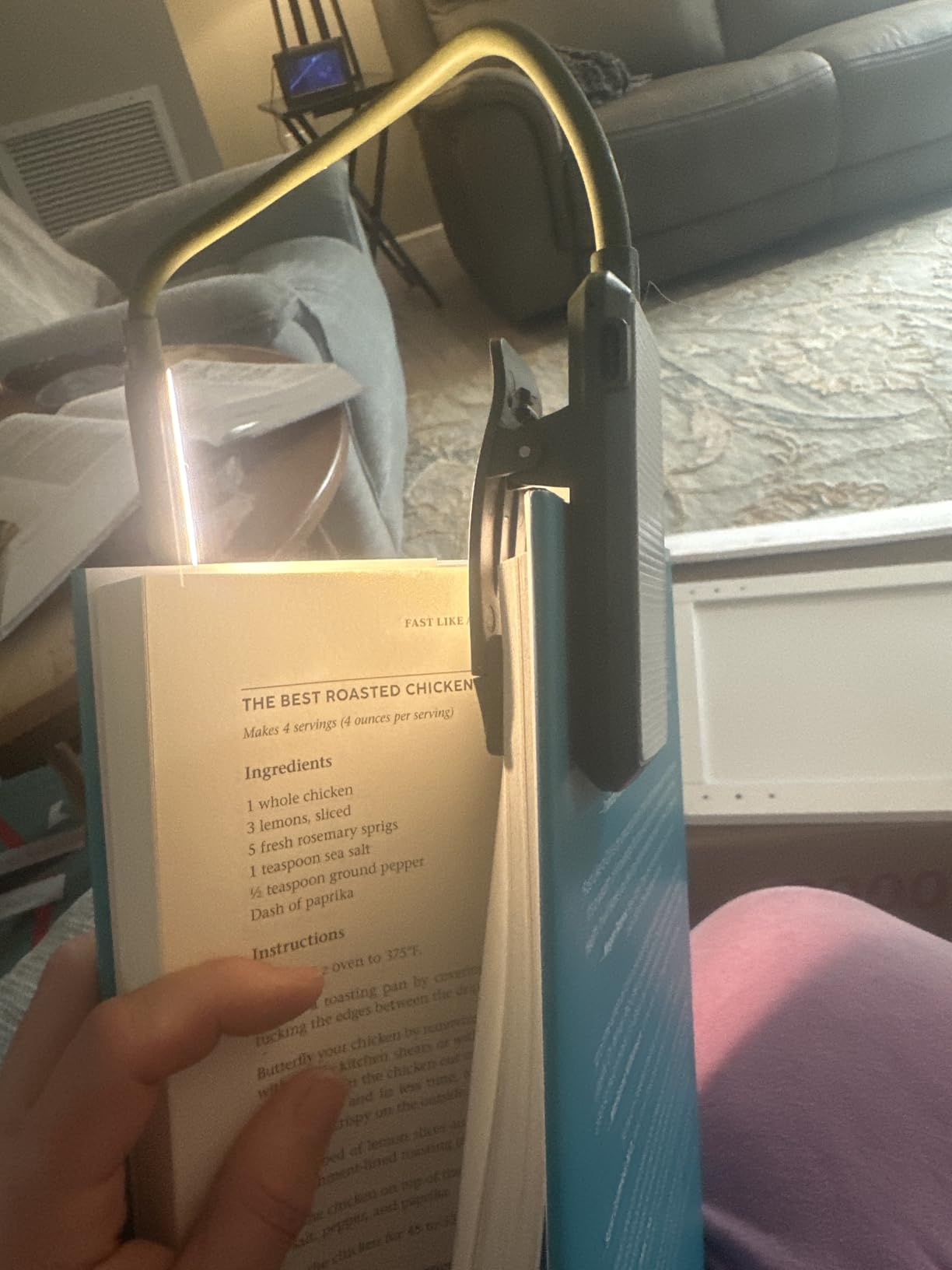 Gritin 16 LED Rechargeable Book Light for Reading in Bed | Eye Caring 3 Color Temperatures,Stepless Dimming Brightness,80 Hrs Runtime,Lightweight Flexible Clip on Light for Book Lovers customer photo 1