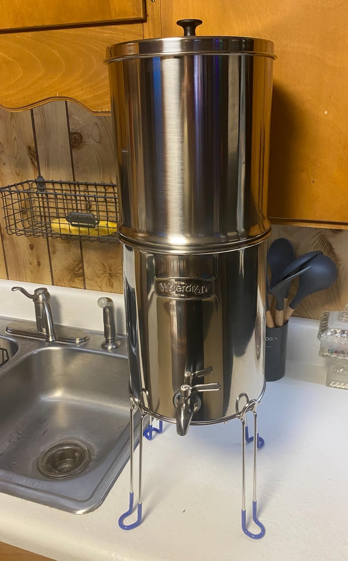 Gravity-Fed Water Filter System Stand，Compatible with Purewell/Waterdrop/Doulton, 8.5