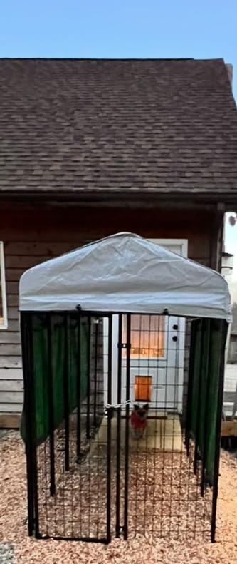 HITTITE 8x4x6 FT Large Outdoor Dog Kennel, Expandable Modular Dog Kennel Outside, Heavy Duty Welded Wire Steel Dog Run Dog Playpen Fence with Gray Roof Cover for Backyard customer photo 2