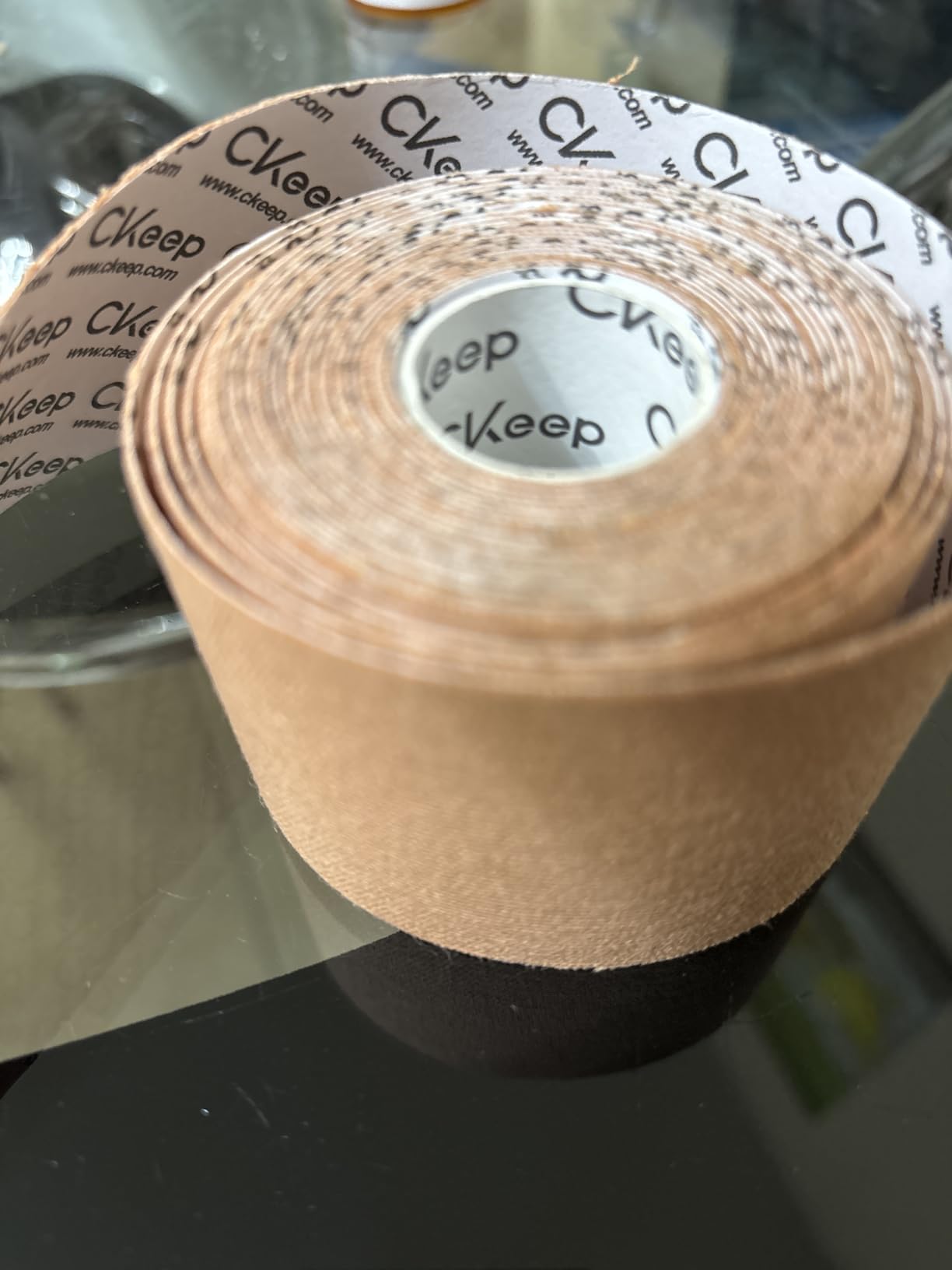 CKeep Kinesiology Tape, Uncut Premium Elastic Athletic Tape 2 Rolls, Beige | Original Cotton Latex Free Kinetic Tape, Breathable & Waterproof Sports Tape for Muscle and Joint Support, 2inch x 16ft customer photo 1