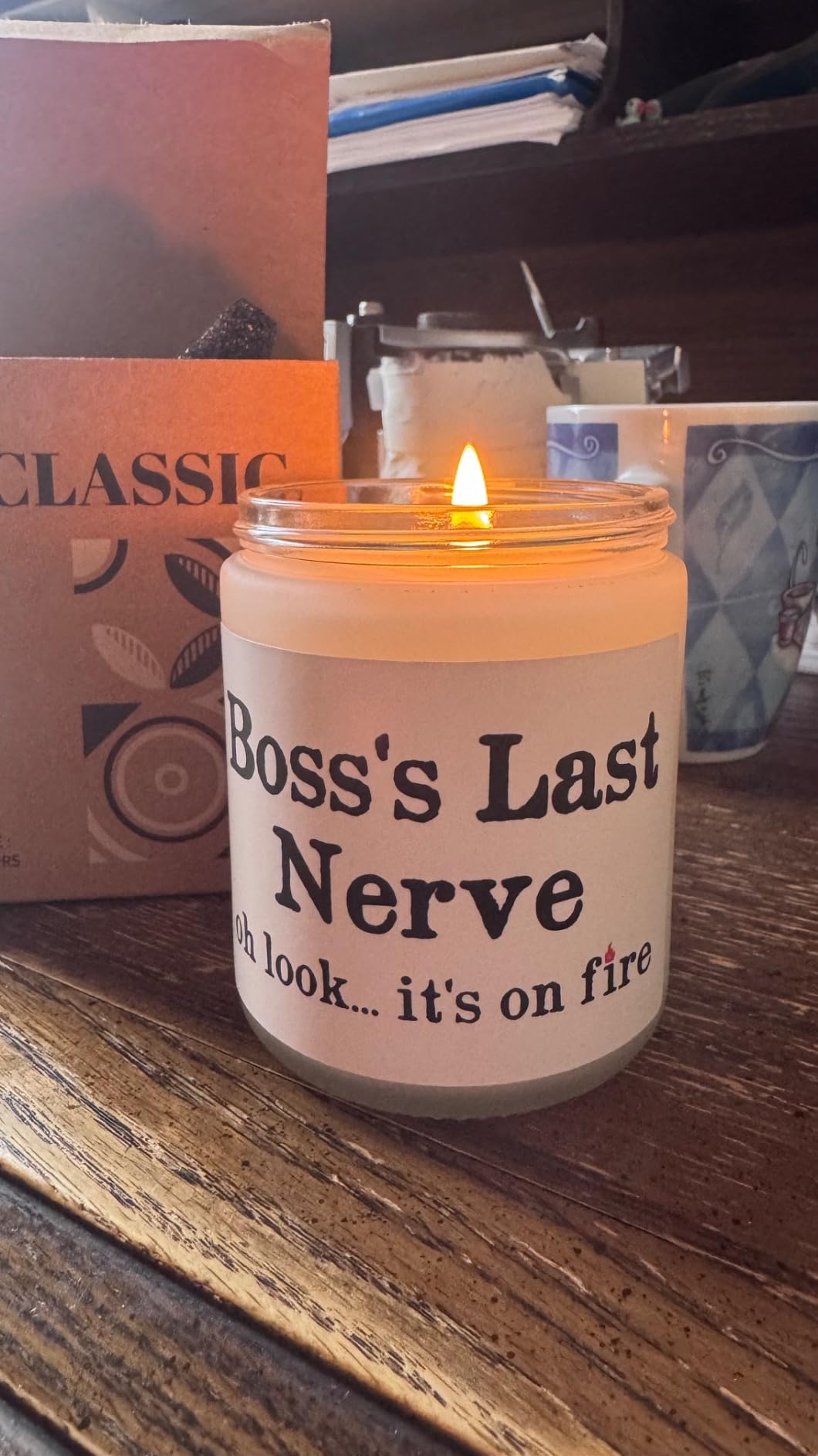 Funny Boss Gifts for Women Men- Handmade Lavender Soy Wax Candle | Best Boss Lady Gifts for Women, Birthday Christmas Gift for Boss Female, Boss's Last Nerve Candle (7oz) customer photo 2