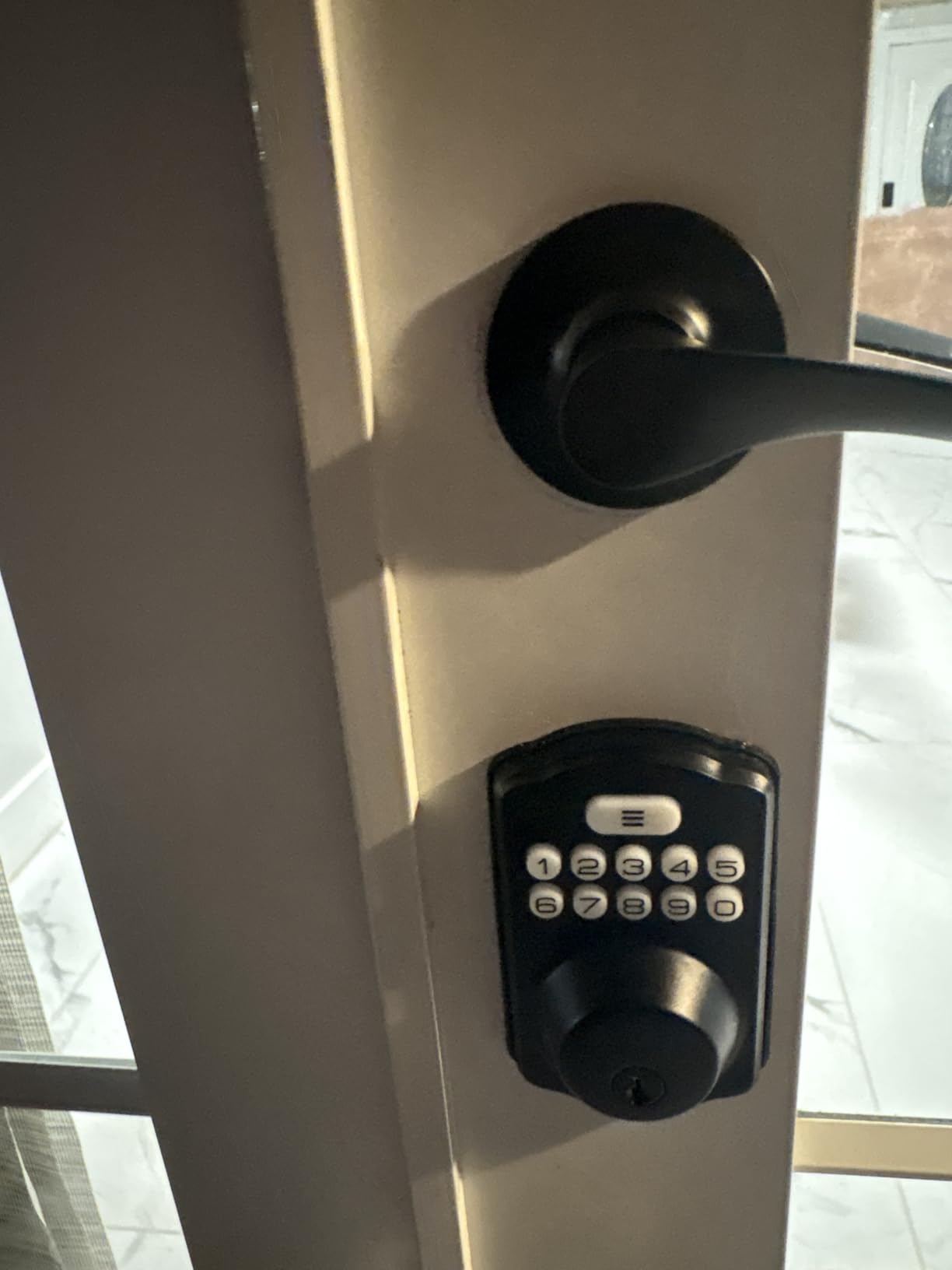 Veise KS01B Keypad Door Lock with 2 Lever Handles Set, Satin Nickel customer photo 2