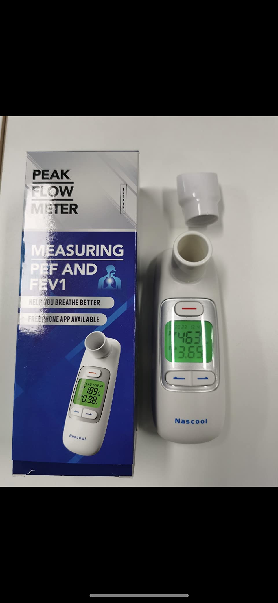 Bluetooth Peak Flow Meter, Digital PEF FEV1 Monitor for Asthma | Asthma Monitor, Tests PEF FEV1, Home Medical, 300 Records Storage Function customer photo 2