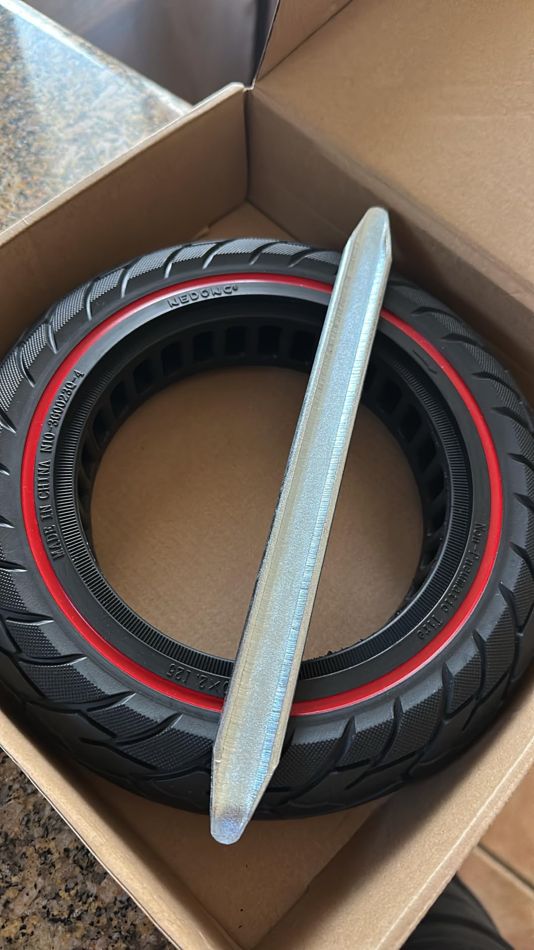 Cooryda 10x2.125 Scooter Tire, 10 inch Solid Rubber Tires Tubeless Front or Rear Replacement for Gotrax G4 Xr V2 Ninebot F25 F65 Hiboy S2 Pro (2pc Black) customer photo 1