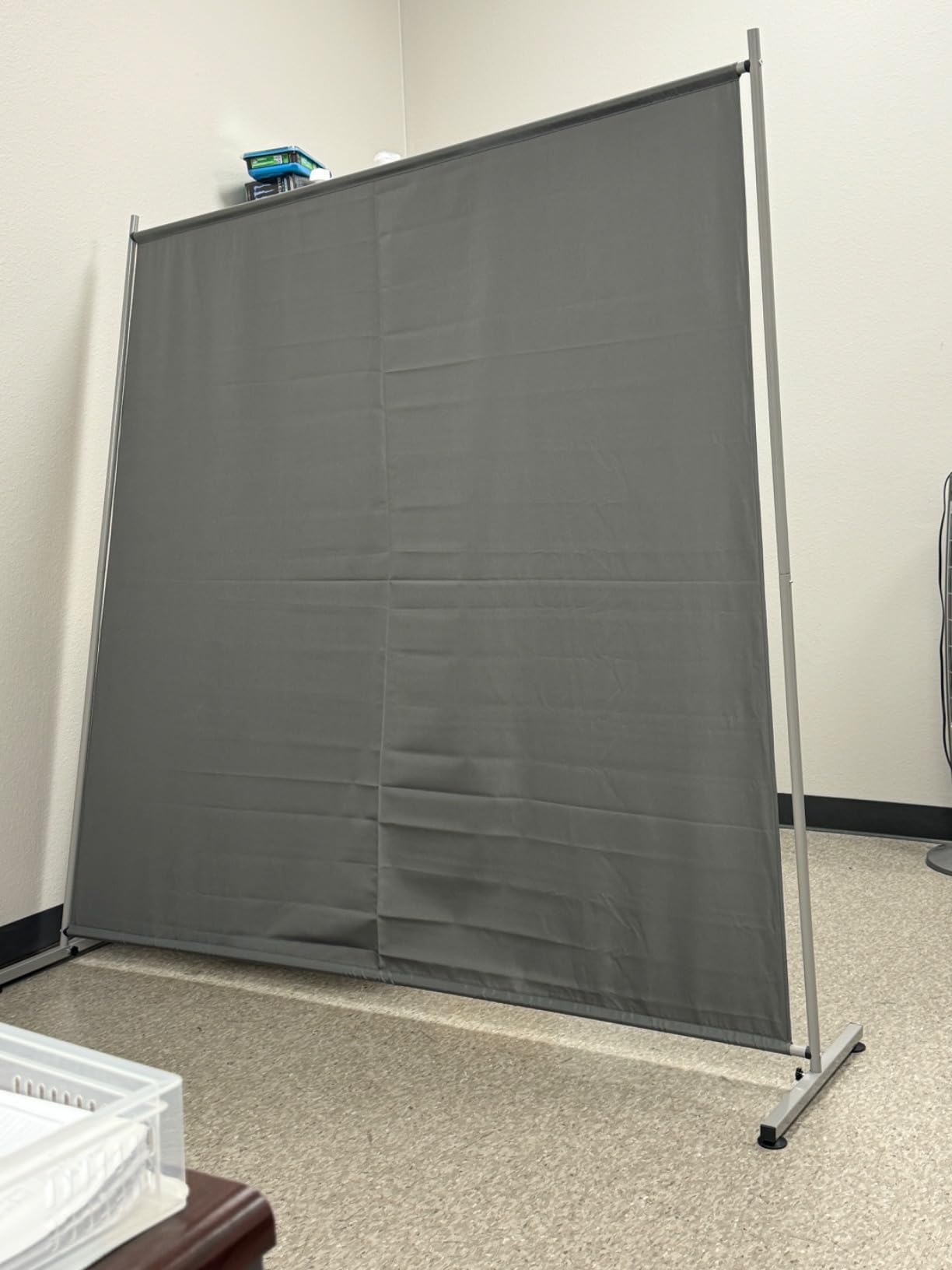 RANTILA Single Large Panel Room Divider, Privacy Screen for Office, Partition Separators, Freestanding Divider 71''W x 69.5''H, Grey customer photo 1