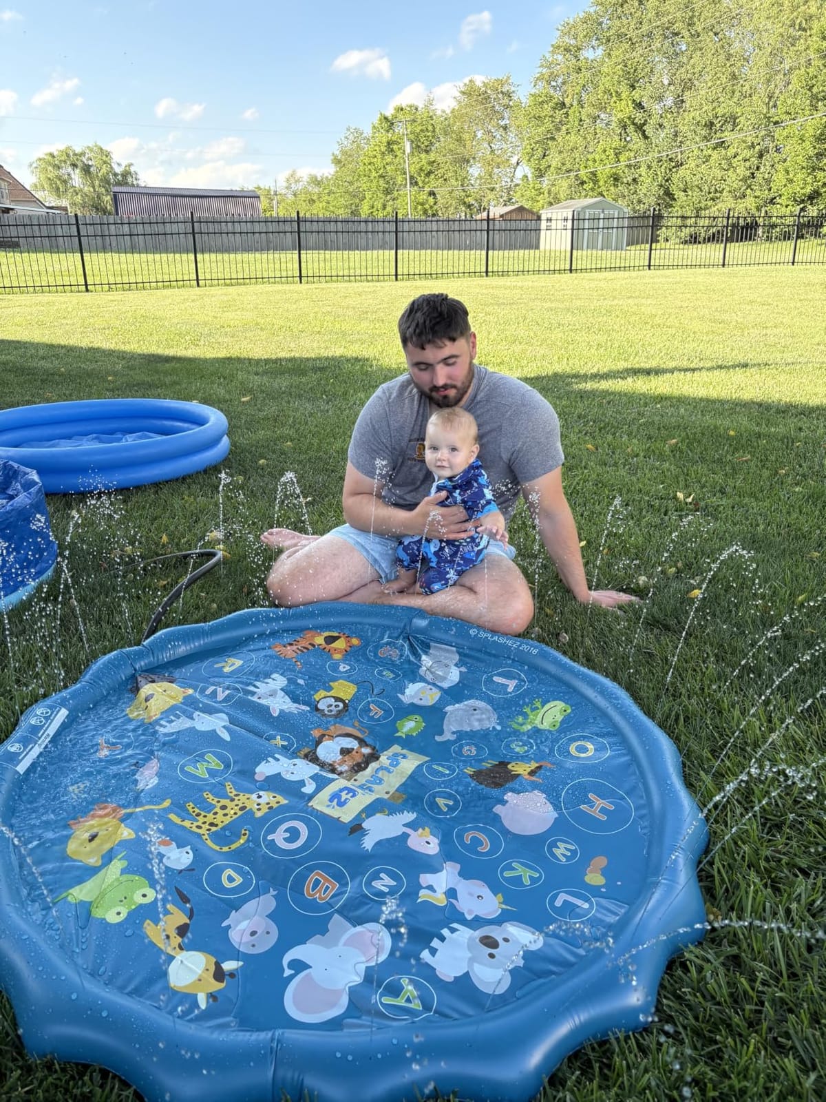 SplashEZ Non Slip Splash Pad for Kids & Dogs, 69'' Extra Large Splash Pad Sprinkler for Kids, Dog Water Summer Toys - Great Outdoor Toys for Toddlers 1-3 & Children Ages 4-8, Baby Pool for Backyard customer photo 2