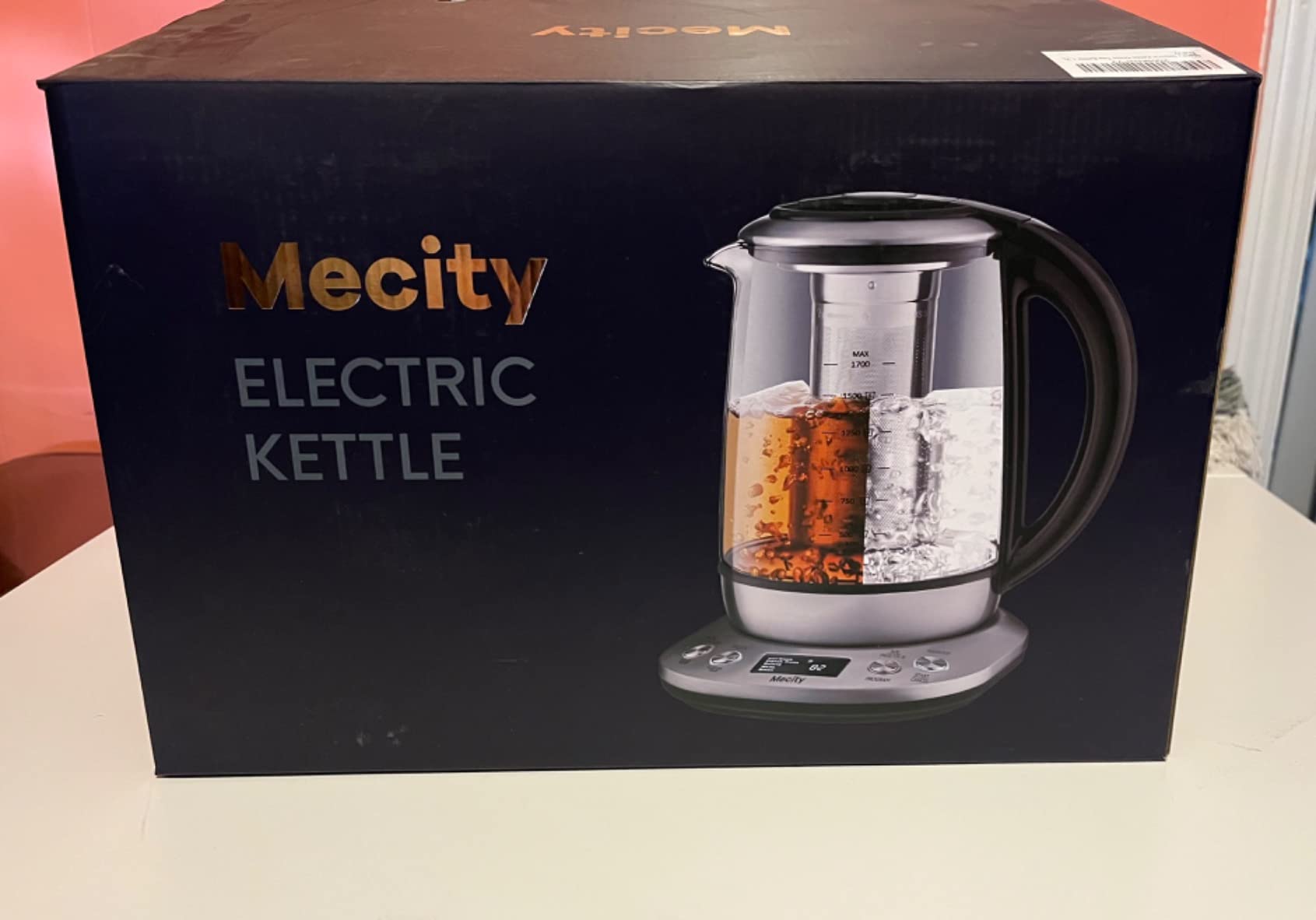 Mecity Electric Tea Kettle Borosilicate Glass Tea Maker With Temperature Control and Infuser - LCD Display and Preset Brewing Programs - 1.7 Liter Water Boiler customer photo 1