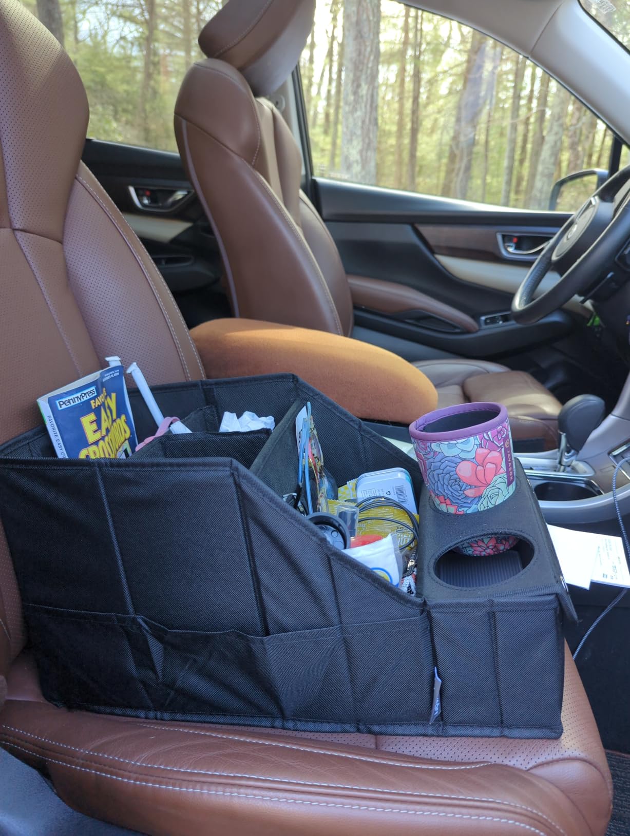MULISOFT Car Backseat Organizer with 11 Compartments & 2 Cup Holders, Black customer photo 2