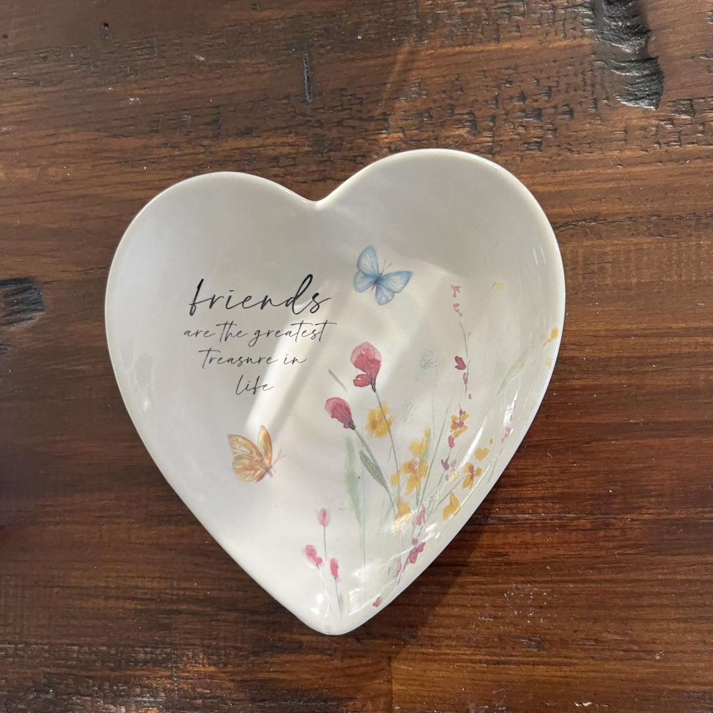 Pavilion Gift Company - Friend - Ceramic Heart-Shaped Keepsake Dish, Watercolor Floral Design customer photo 1