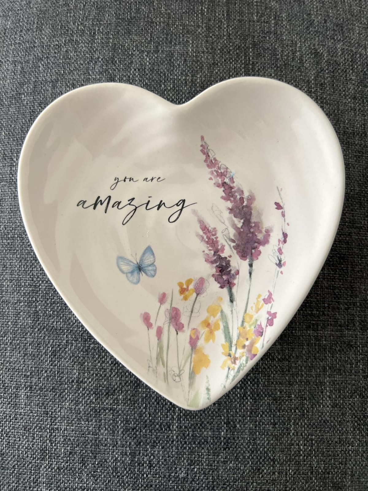 Pavilion Gift Company - Friend - Ceramic Heart-Shaped Keepsake Dish, Watercolor Floral Design customer photo 2