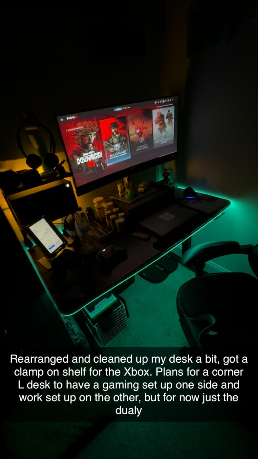 VIVO Black Clamp-on 13 inch 2-Tier Desk Shelf, STAND-SHELF2C, Above or Below Desk, 2 Level Shelving Unit for Table Accessories, Gaming Devices, and More customer photo 1