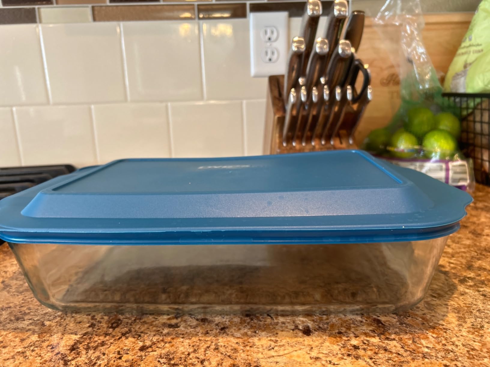 Pyrex Deep Glass Baking Dish with Plastic Lid, Deep Casserole Dish, Glass Food Container, Oven, Freezer and Microwave Safe, Clear Container, 7x11 customer photo 1