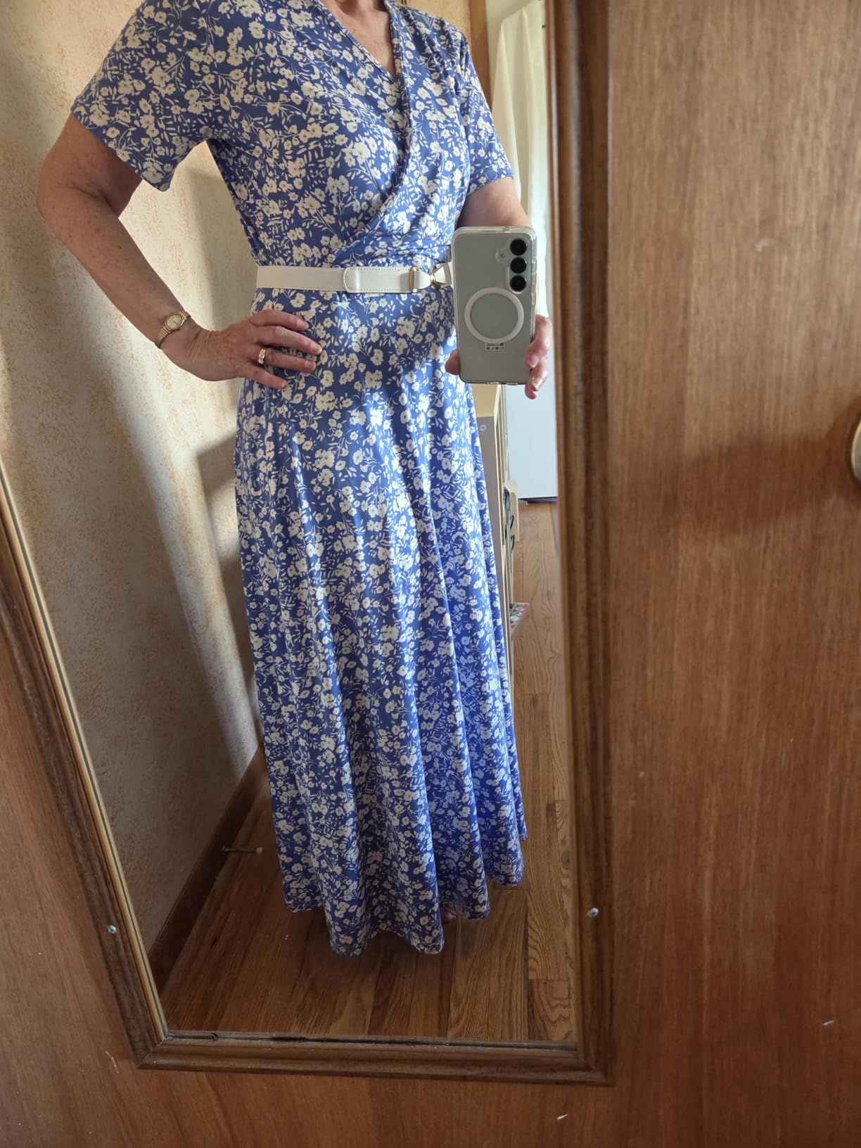 AUSELILY Maxi Dresses for Women Ankle Length Floral Beach Long Flowy Dress customer photo 1