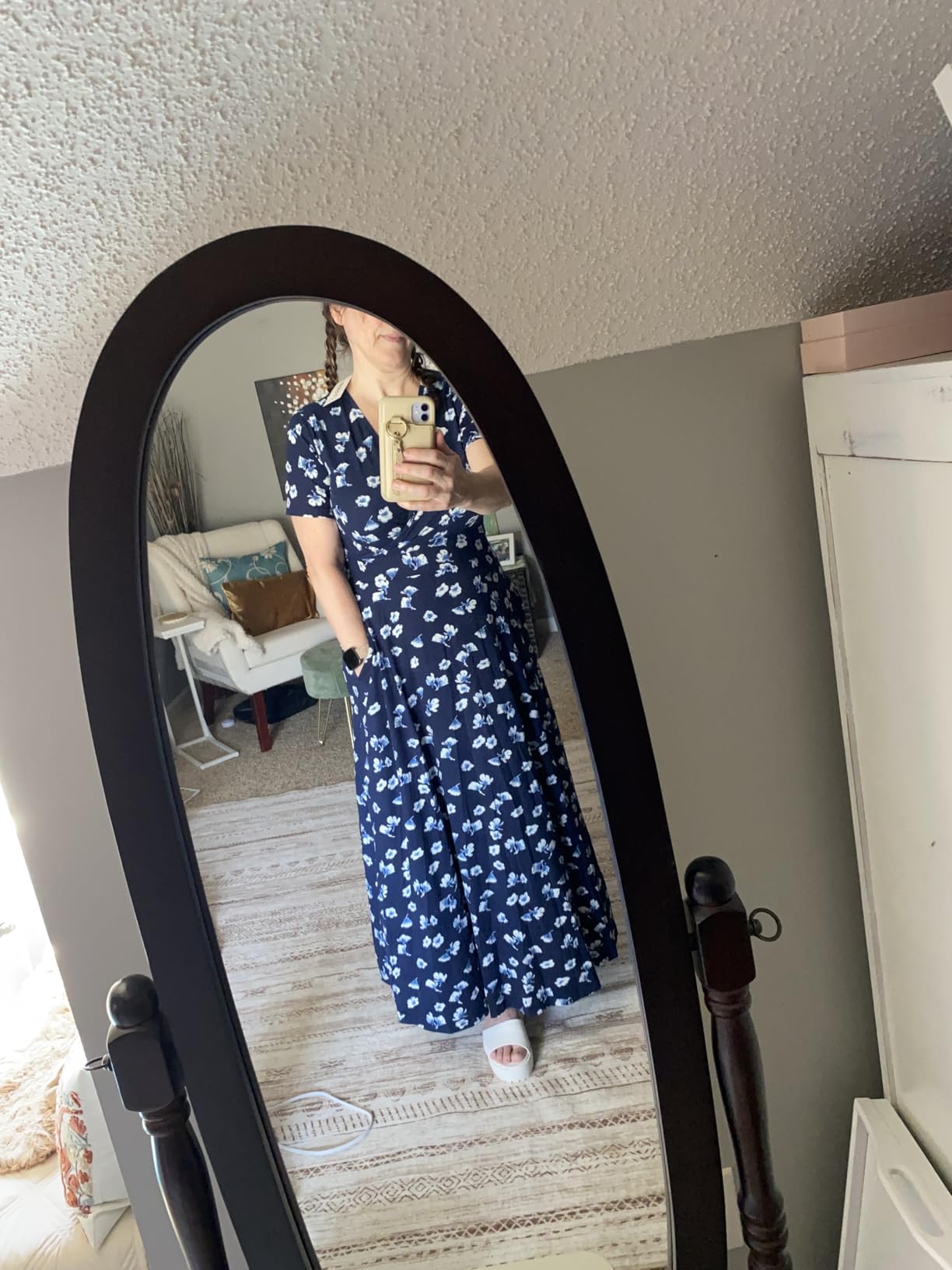 AUSELILY Maxi Dresses for Women Ankle Length Floral Beach Long Flowy Dress customer photo 2