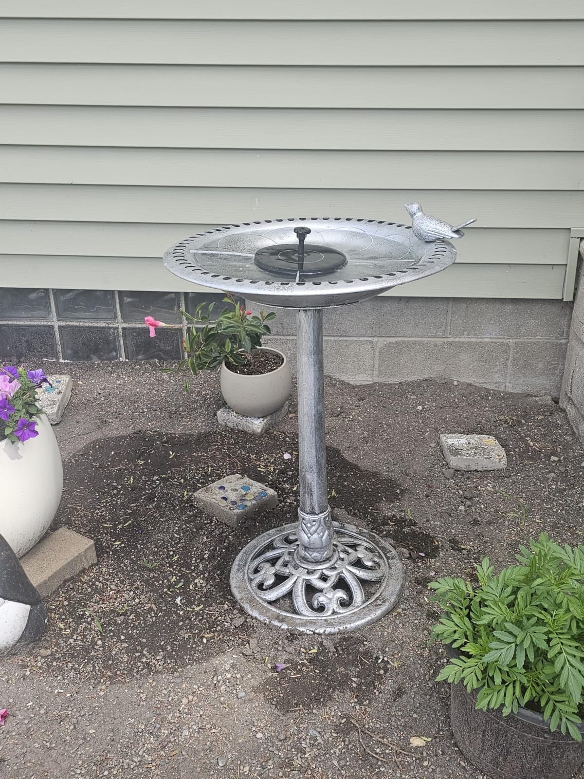 BACKYARD EXPRESSIONS PATIO · HOME · GARDEN 912449-WB Outdoor Garden Bird Bath- Bronze- Weather Resistant Polyresin-30 Inch-Backyard Expressions customer photo 1