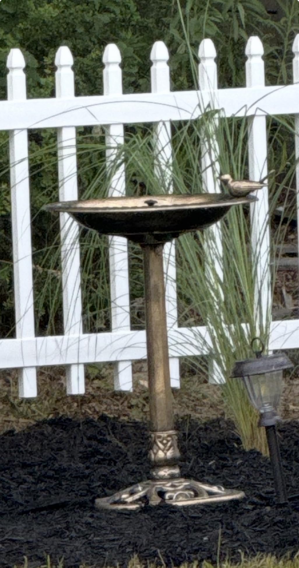 BACKYARD EXPRESSIONS PATIO · HOME · GARDEN 912449-WB Outdoor Garden Bird Bath- Bronze- Weather Resistant Polyresin-30 Inch-Backyard Expressions customer photo 2