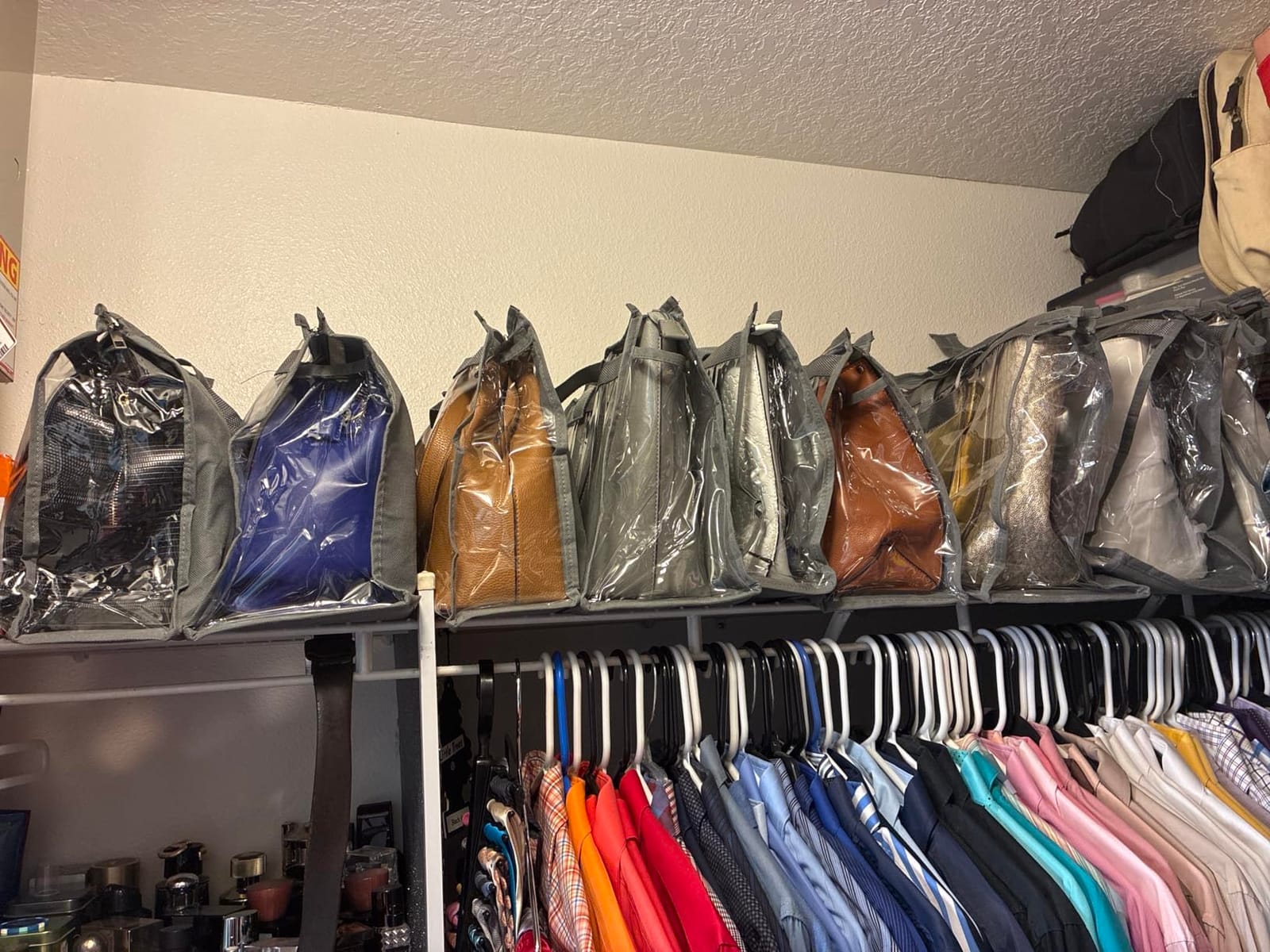 Peohud 12 Pack Dust Bags for Handbags, Clear Handbag Storage Organizer for Closet, Purse Protector Storage Bag with Zipper and Handle, Hanging Dust Cover Bag for Handbag customer photo 1