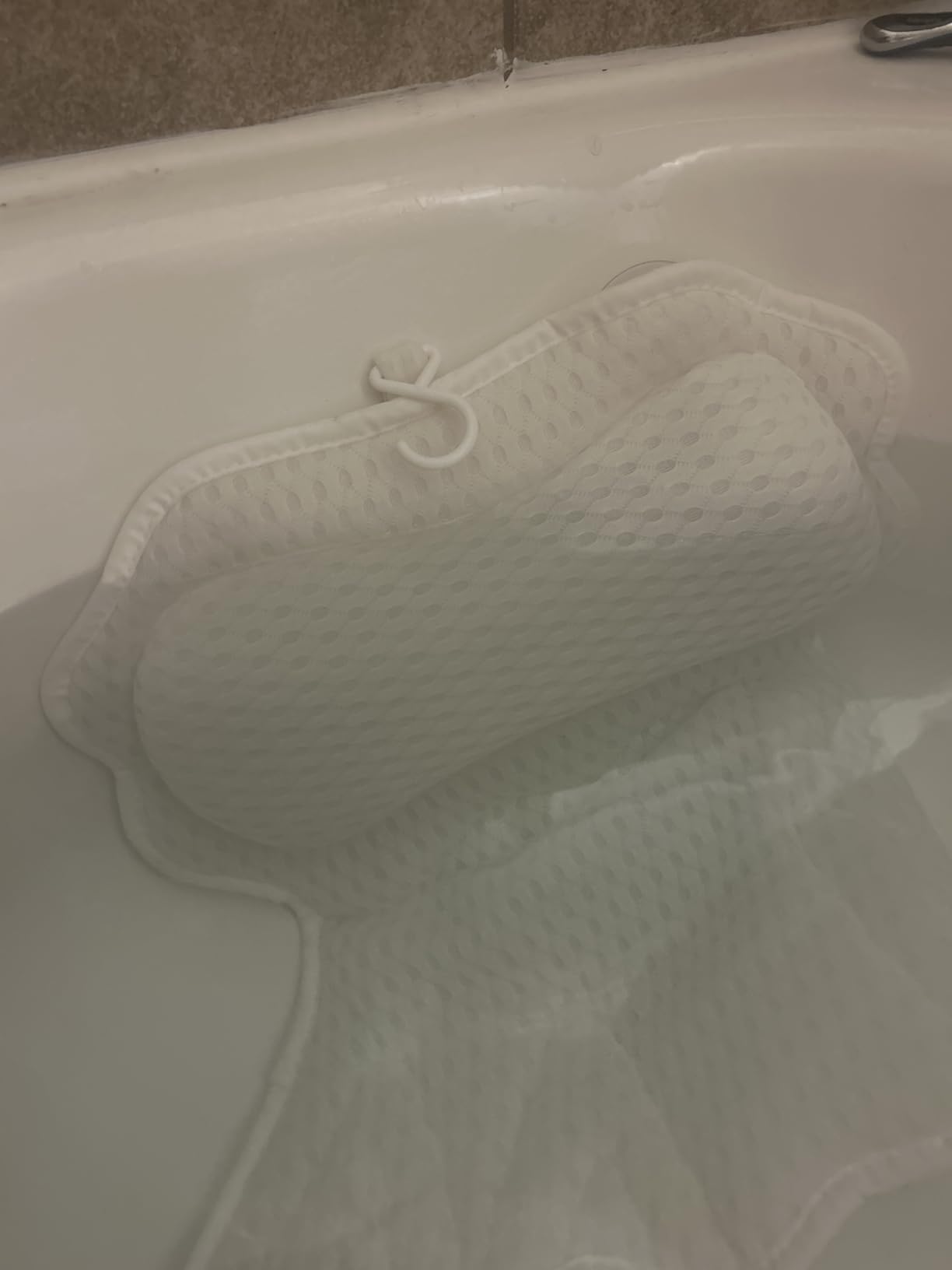 SetSail Bath Pillow, Bath Pillows for Tub Neck and Back Support, White | Soft 4D Breathable Air Mesh Ergonomic Bathtub Pillow with 6 Strong Suction Cups and Hook Luxury Bathroom Accessories customer photo 2