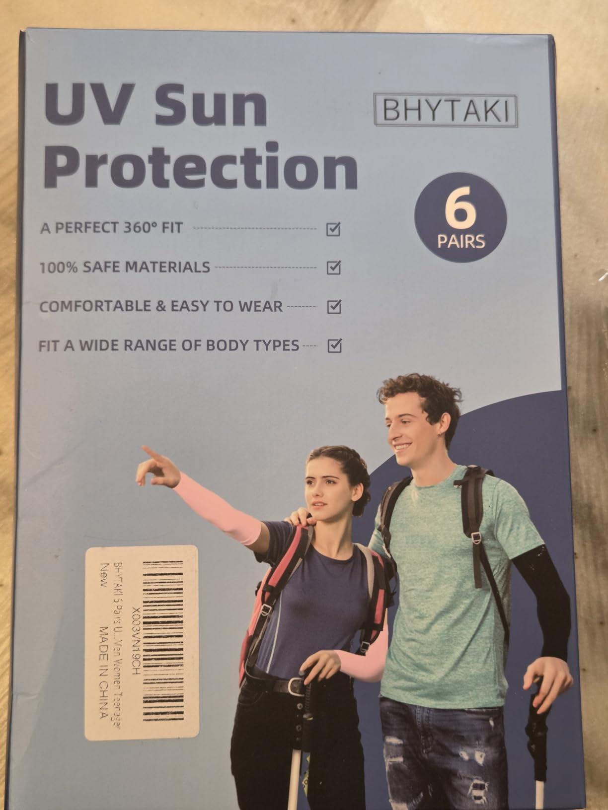 BHYTAKI UV Sun Protection Arm Sleeves, UPF 50 Sports Cooling Arm Compression Sleeves for Men Women Teenager customer photo 2
