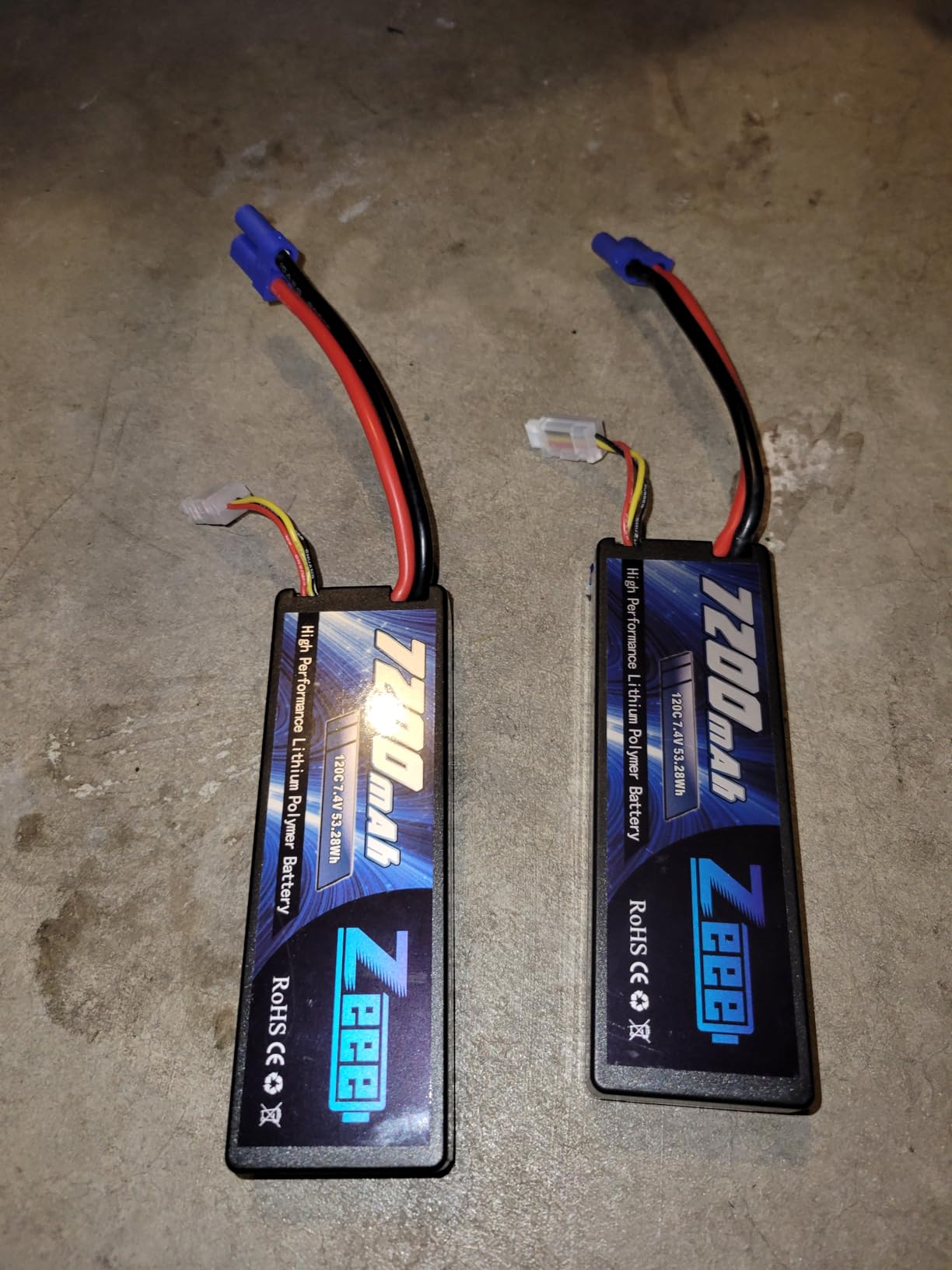 Zeee 2S Lipo Battery 7200mAh 7.4V 120C Hard Case RC Battery with EC5 Connector for RC Car Truck Vehicles Truggy Buggy Tank Helicopter Airplane Racing Models (2 Pack) customer photo 1